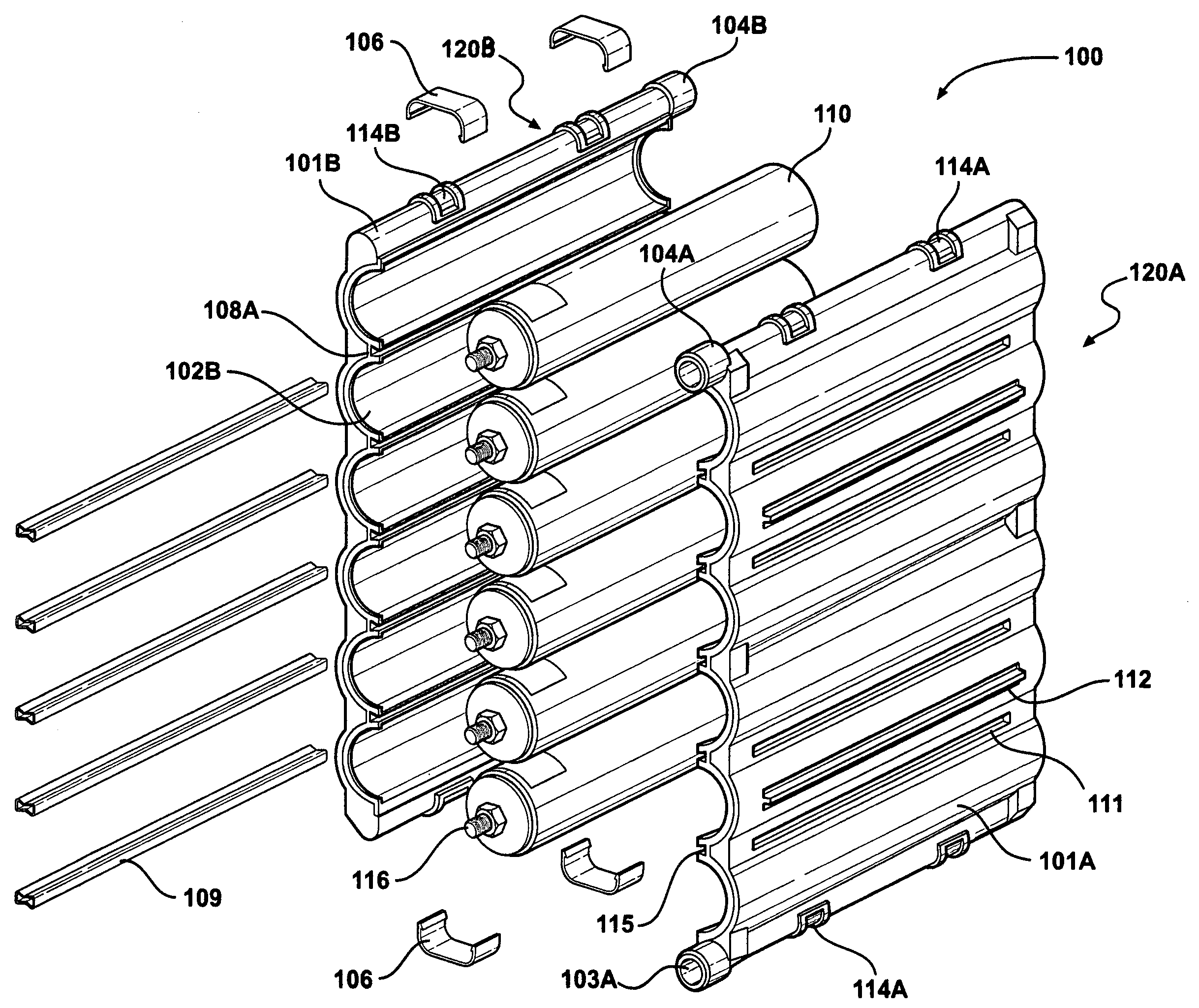 Device for housing electrochemical cells