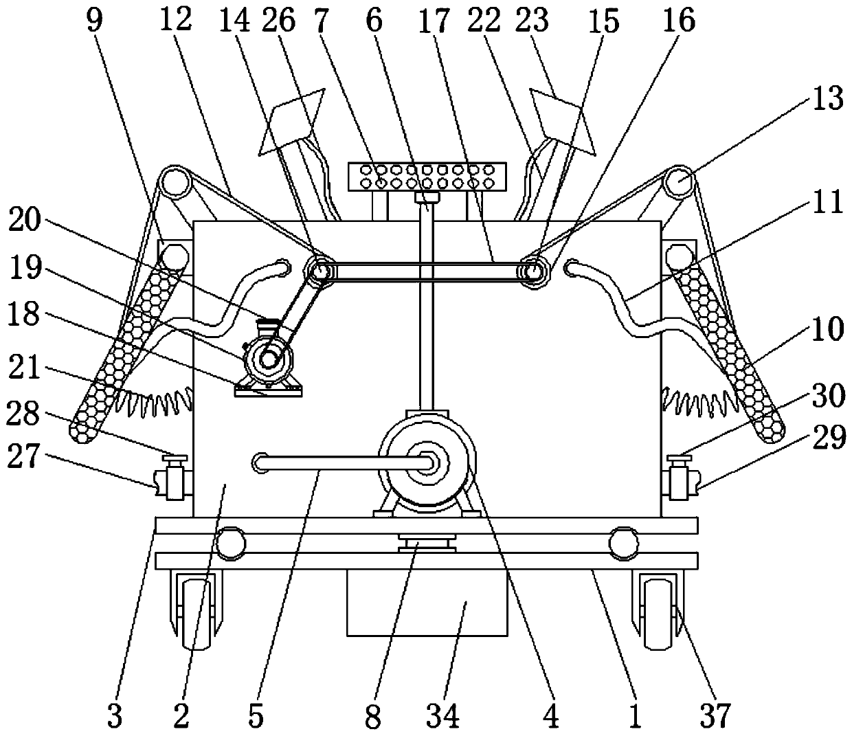 High-efficiency, energy-saving and water-saving self-controlled spray-drip irrigation device for agriculture and forestry