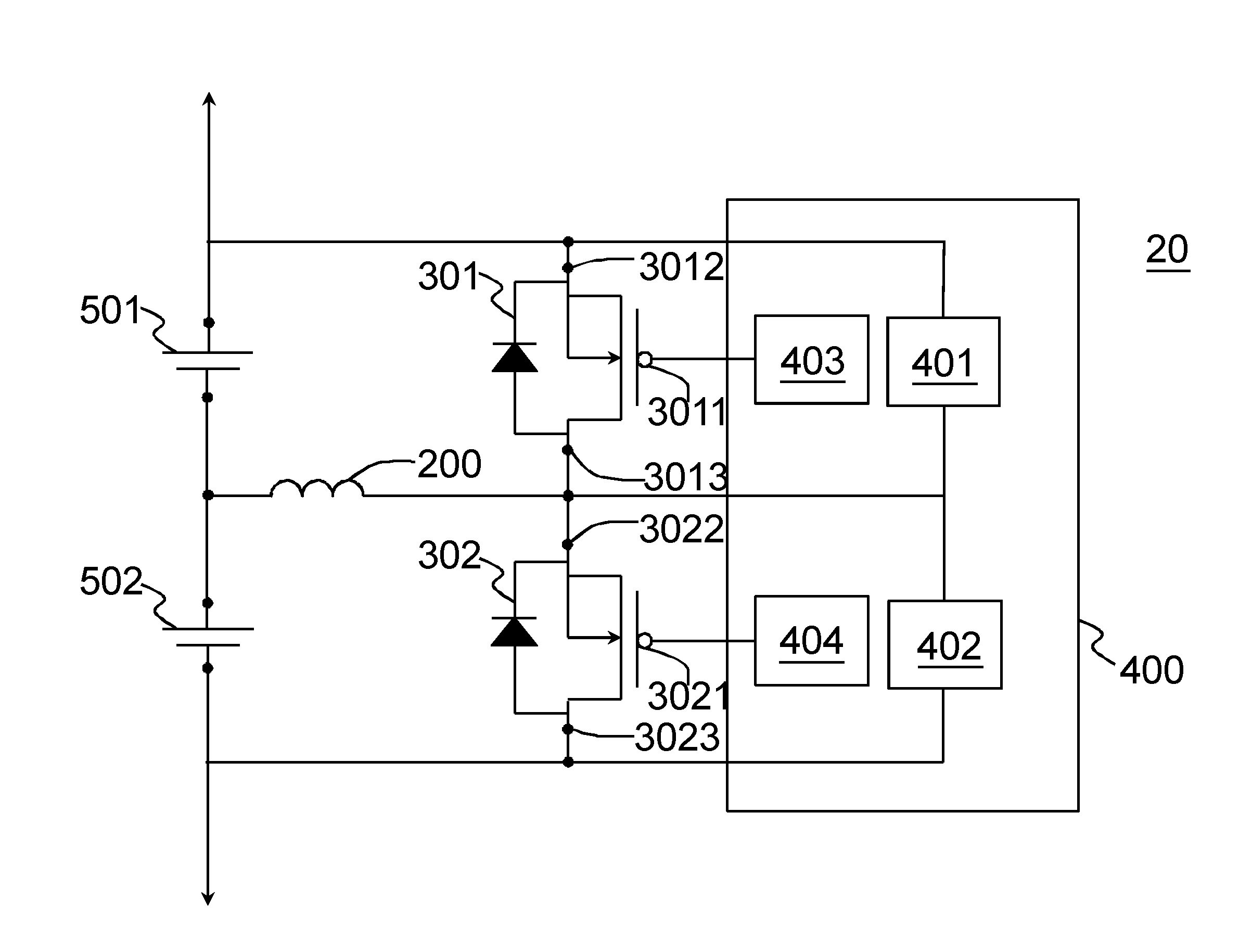 Power transfer circuit for achieving power transfer between stacked rechargeable battery cells