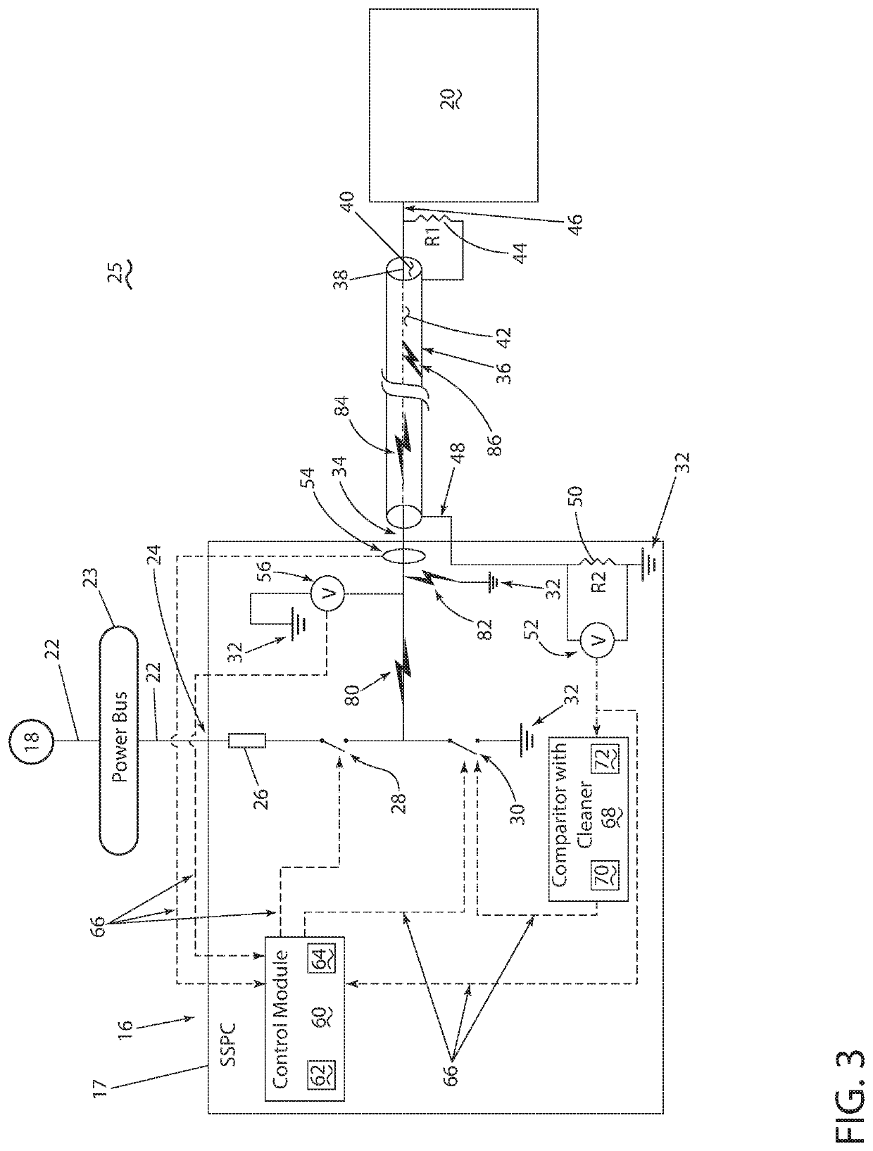 Method and circuit for detecting an arc fault