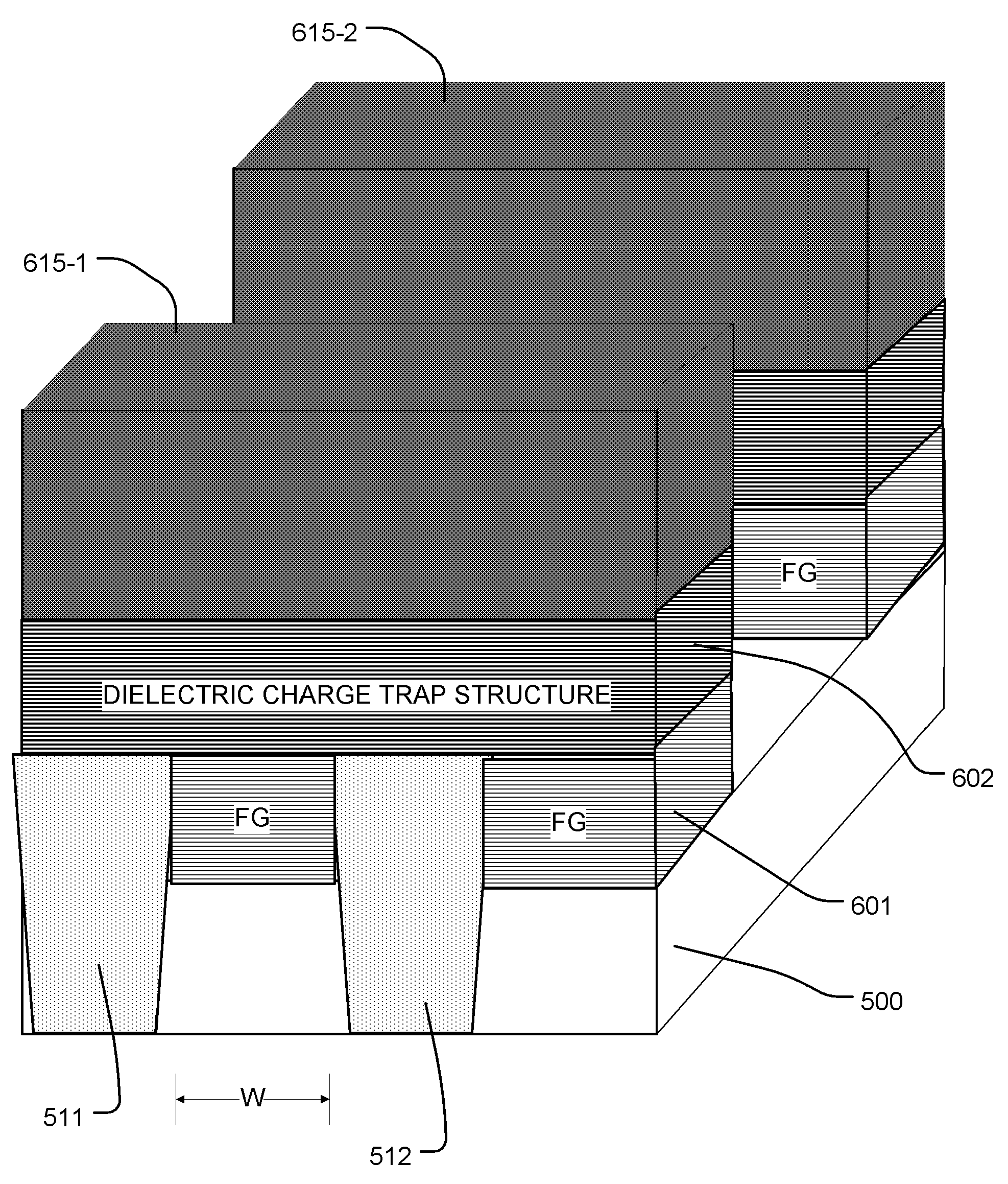 Floating gate memory device with interpoly charge trapping structure