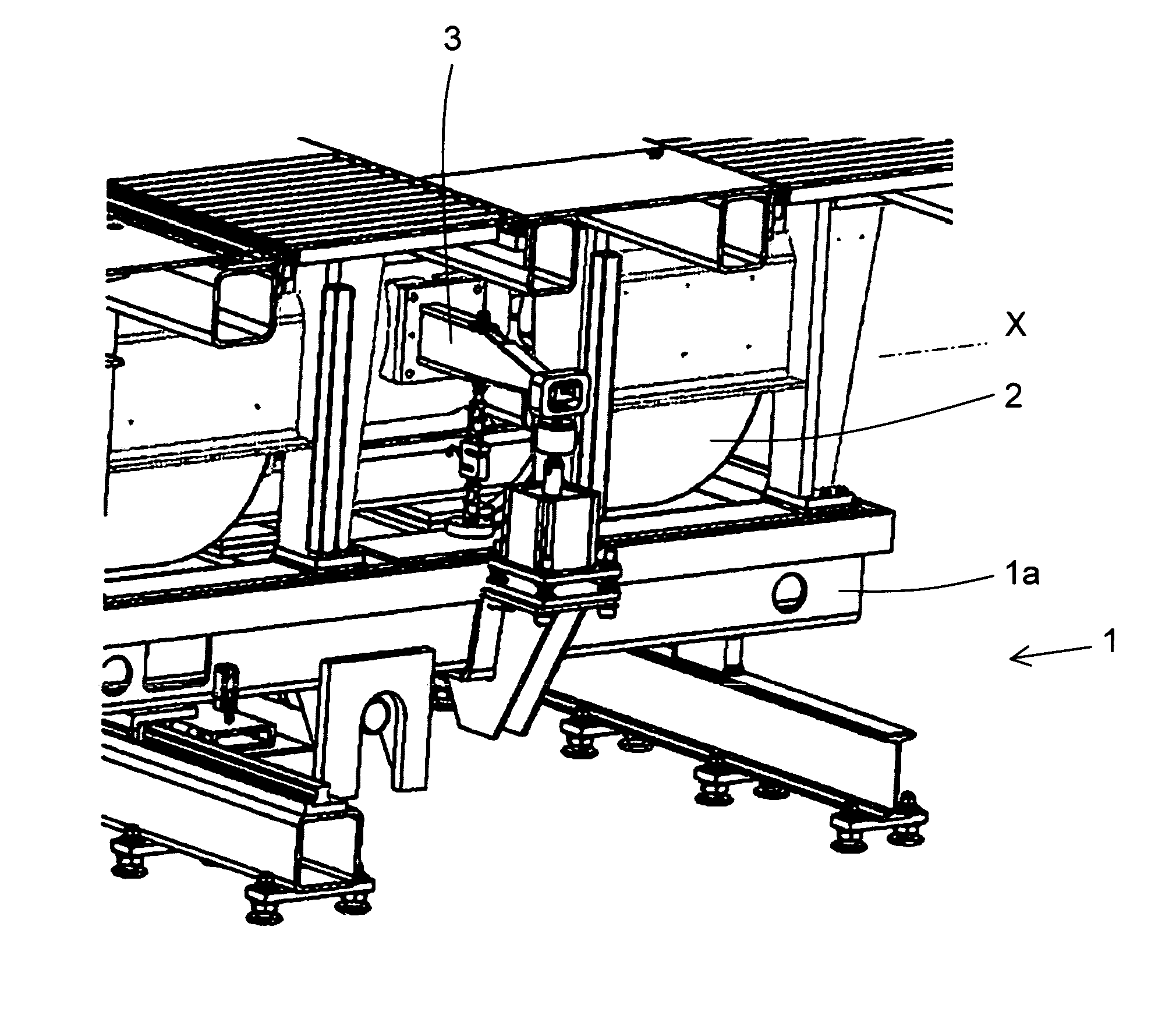 Test stand with an apparatus for calibrating a force-measuring device