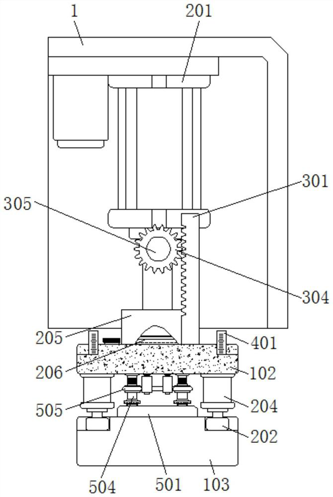 Module press-fitting device with floating pressure balance mechanism