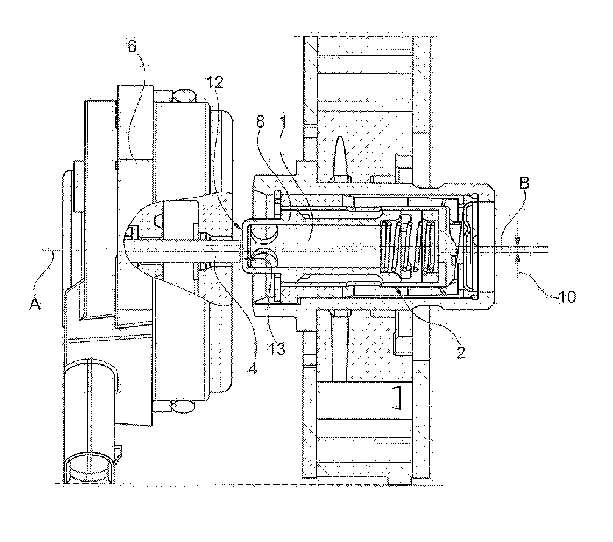 Arrangement of an electromagnet for controlling a central valve