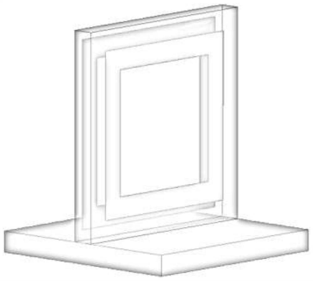 A p-band three-dimensional broadband composite absorbing metamaterial and its preparation method