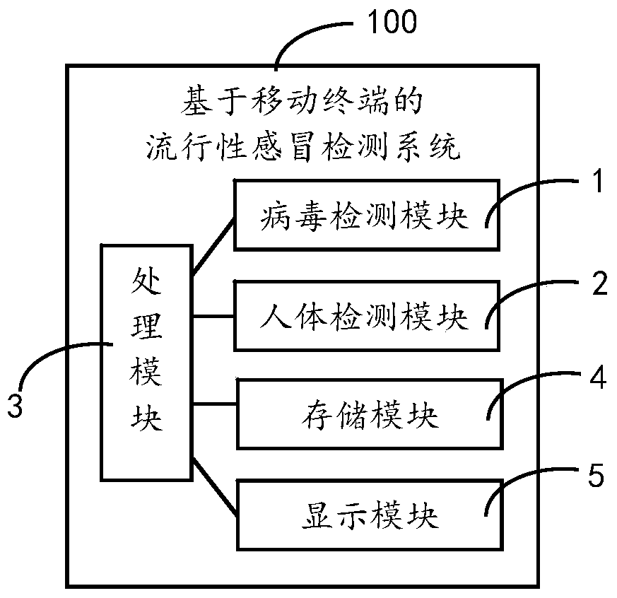 Influenza detection system and method based on mobile terminal