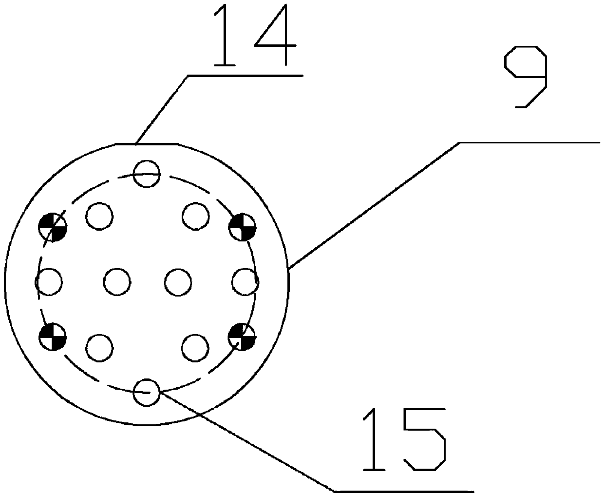 Multi-small-round-steel-bar punching mechanism for punch