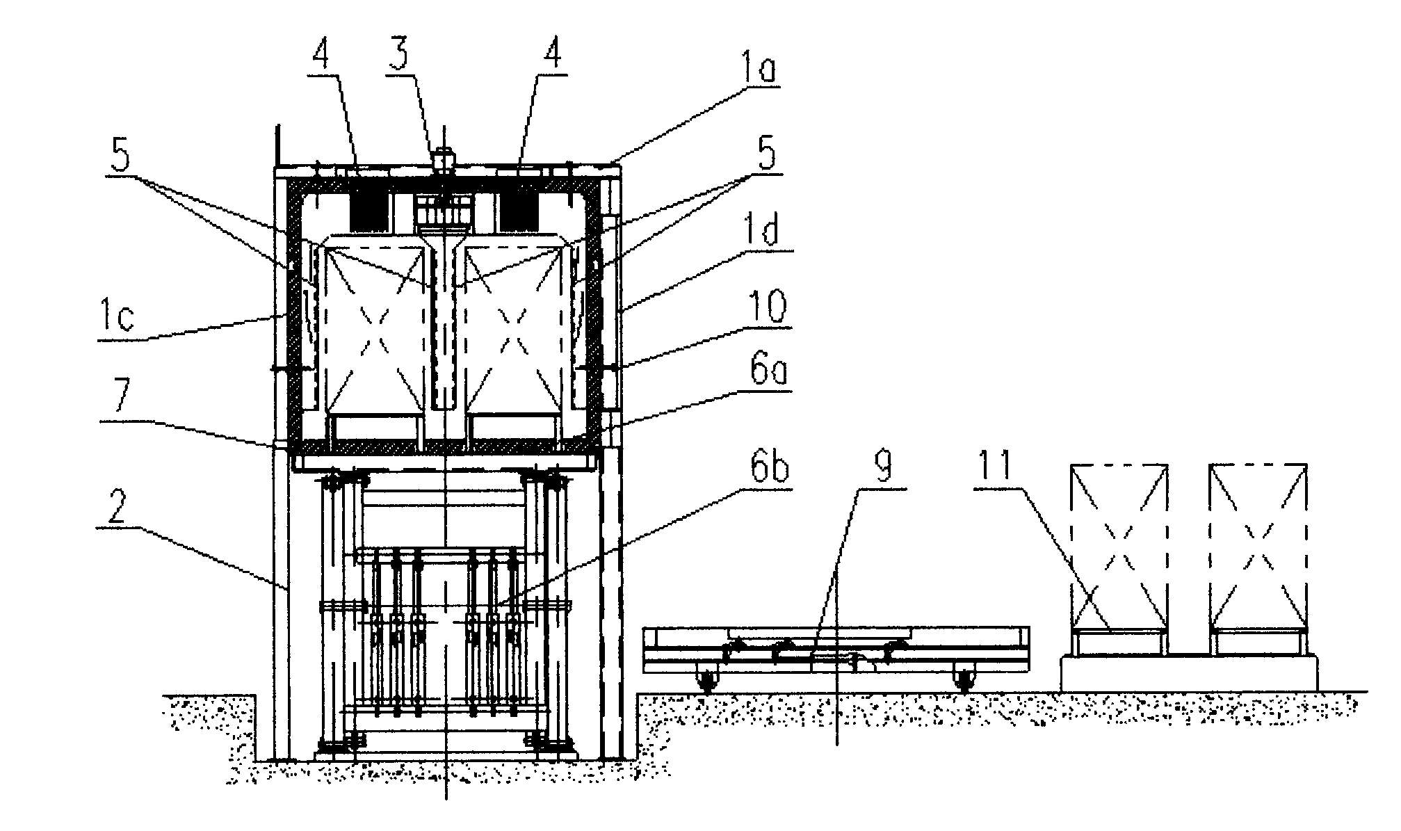 Novel aluminium profile divided-chamber aging furnace
