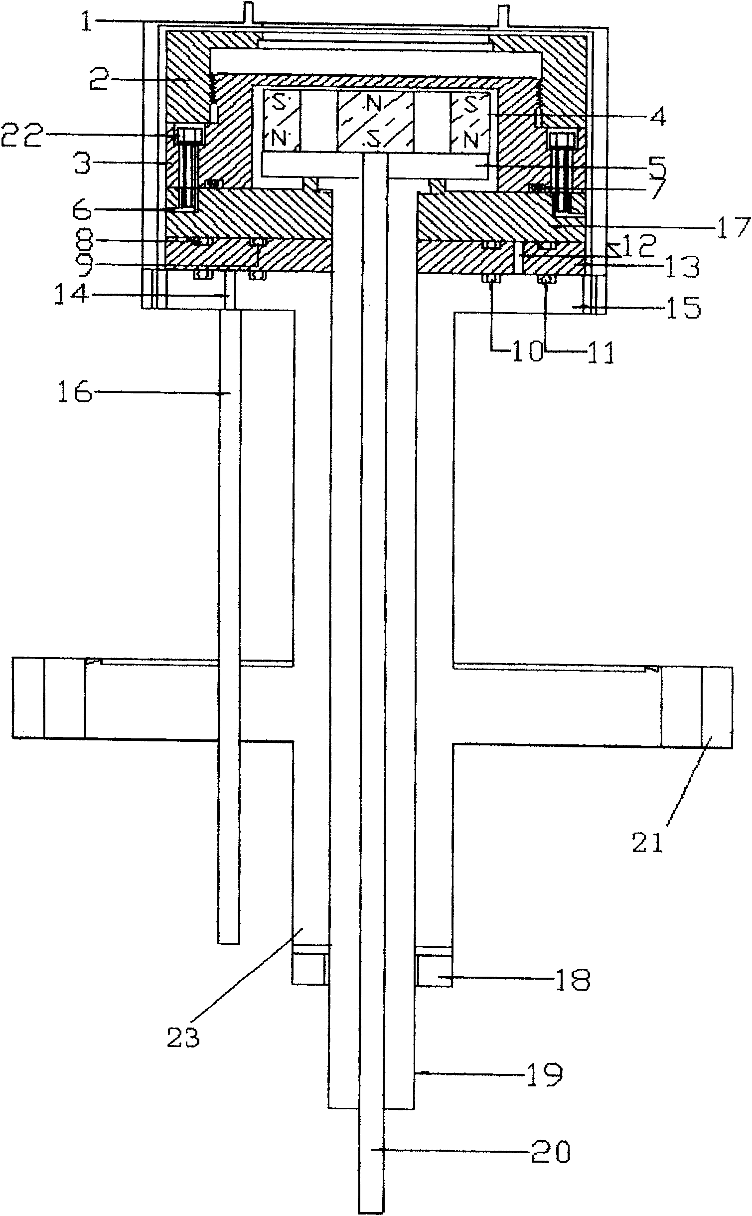 Sealing device used for 10(-8)Pa ultra-high vacuum round plane magnetron sputtering target