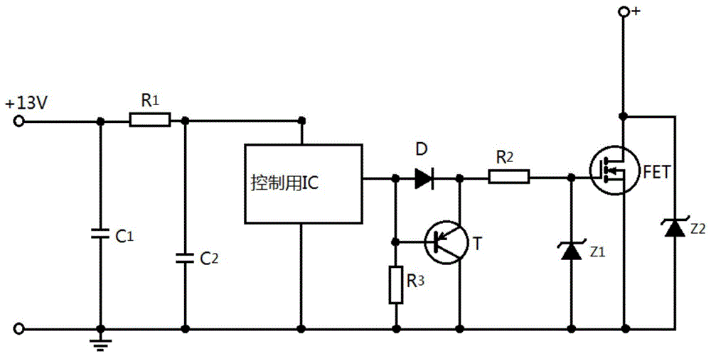 A low-noise FET driving circuit equipped with a control ic
