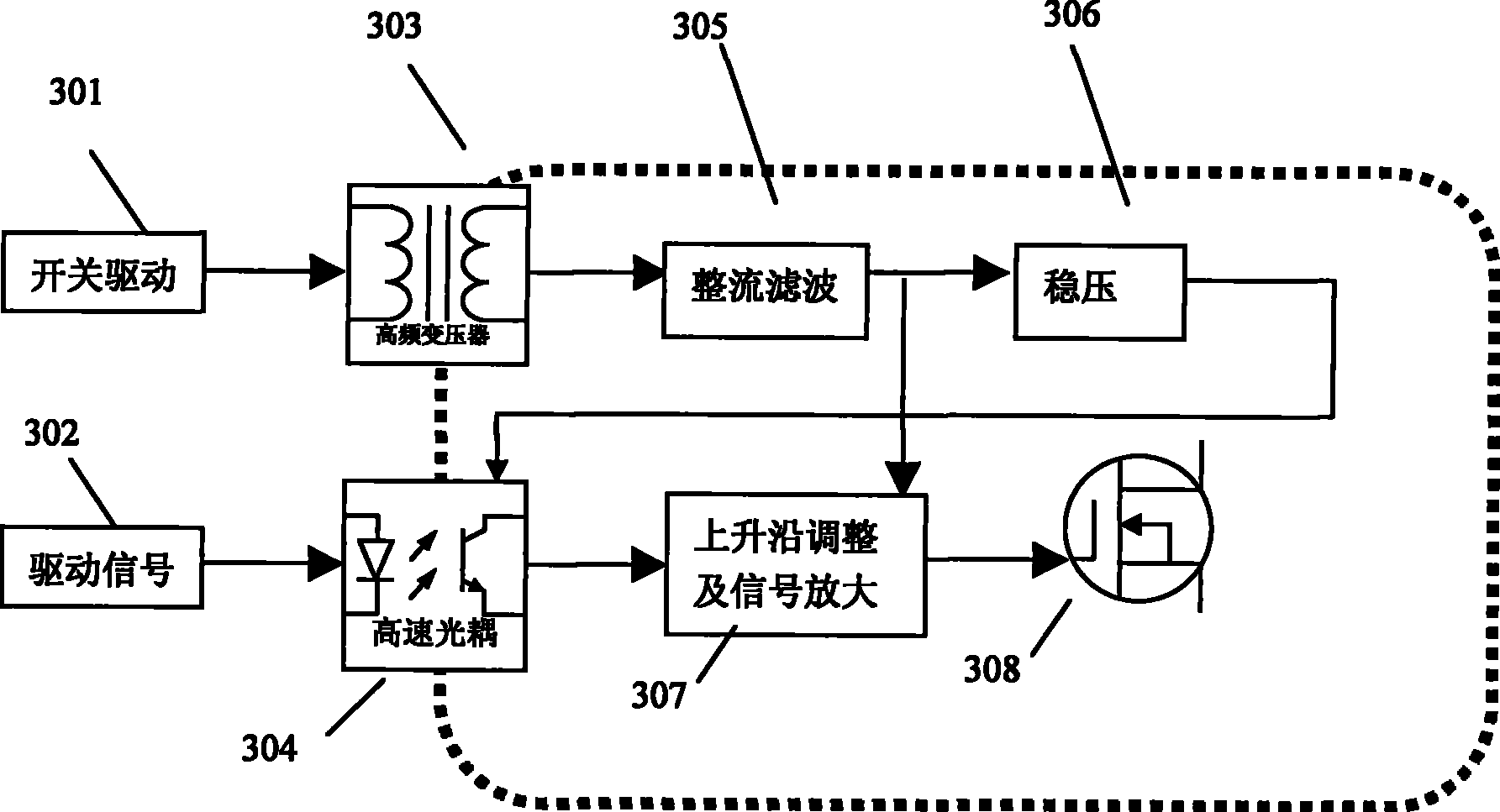 Drive circuit for high speed switch tube floating grid