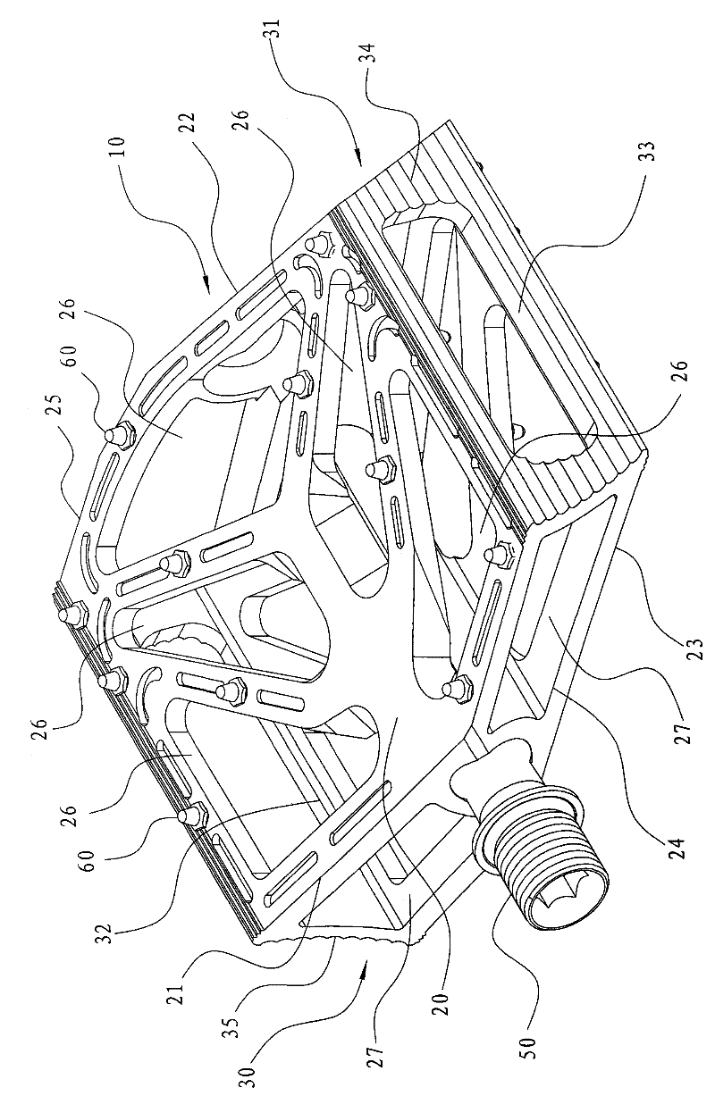 Pedal capable of improving stepping efficiency and manufacturing method thereof