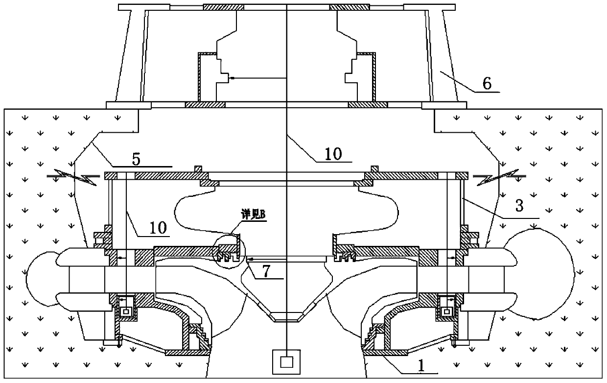 A construction method for pre-installation of water guide mechanism with runners involved