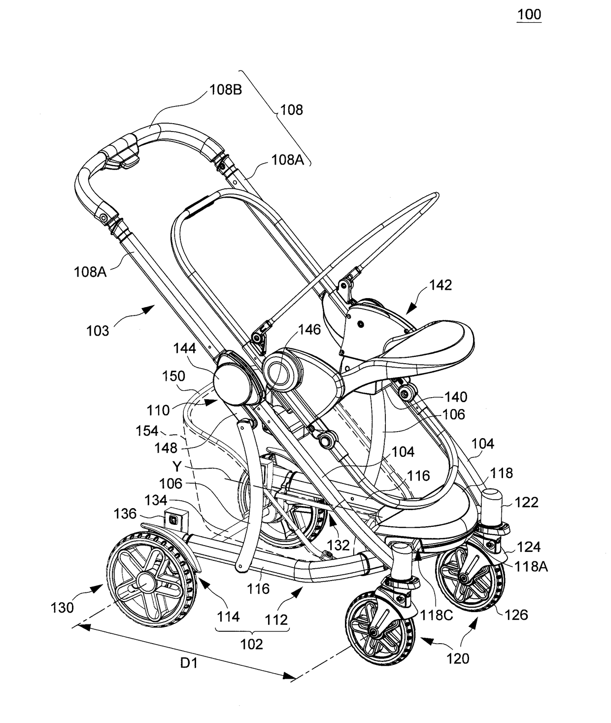 Child Stroller Apparatus Having An Expandable Frame