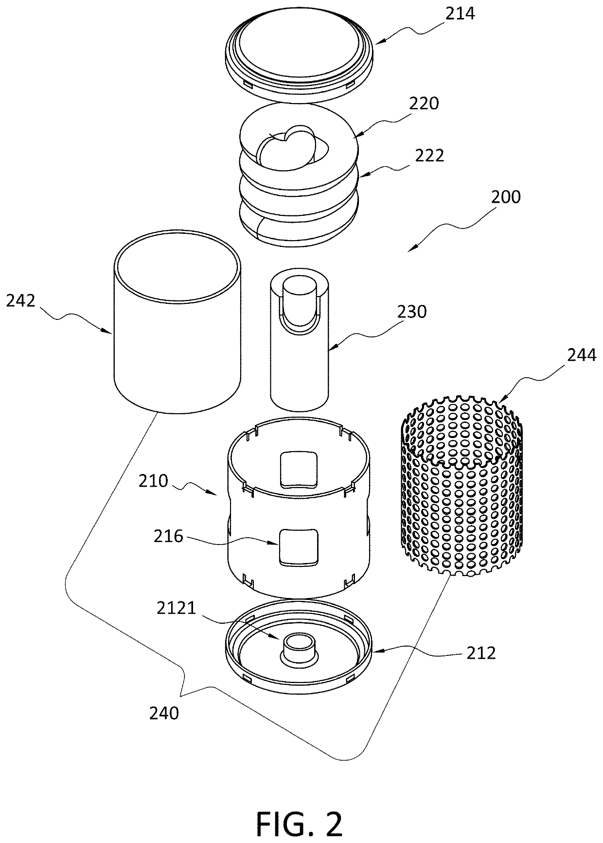 Noise reducing silencer with a spirally shaped tube for a compressor