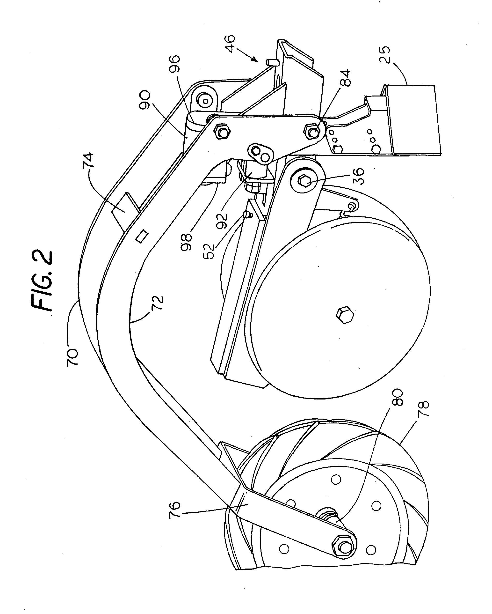 Row treating unit for agriculture implement