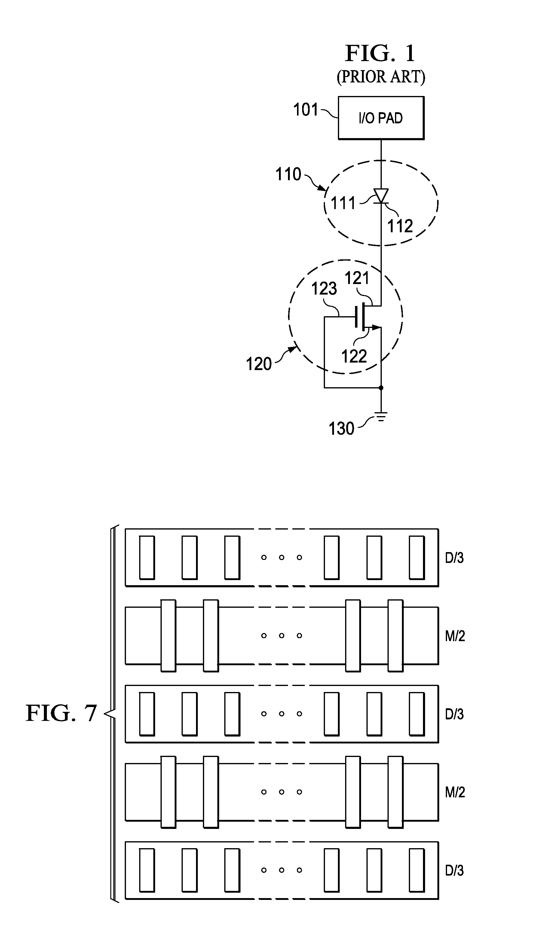 Electrostatic discharge protection having multiply segmented diodes in proximity to transistor