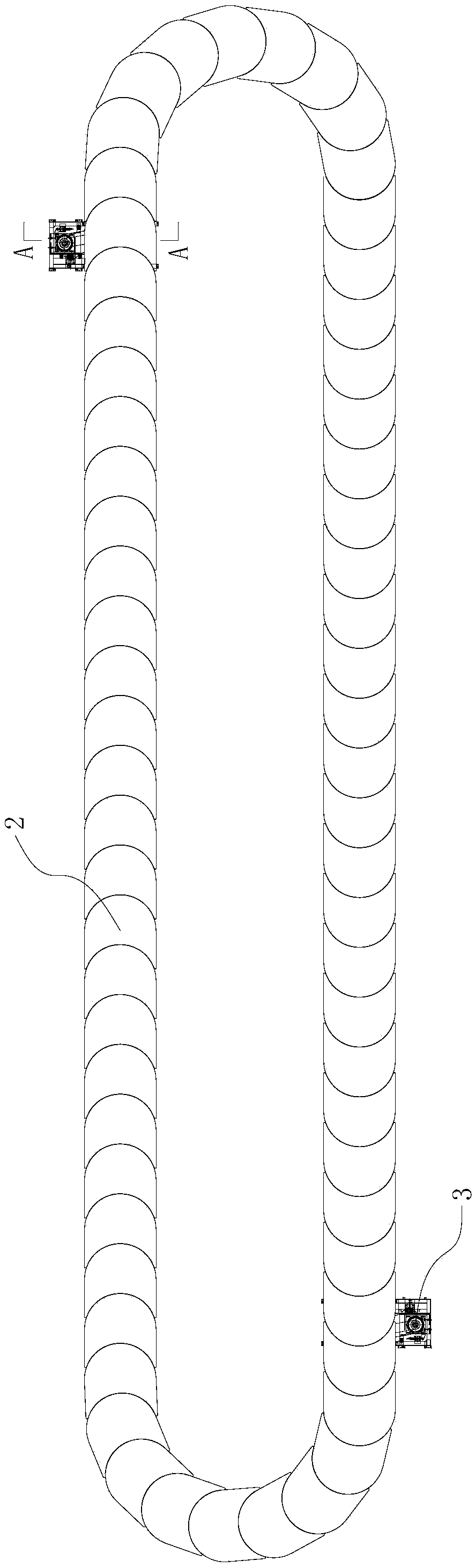 A continuous skateboard dismantling line