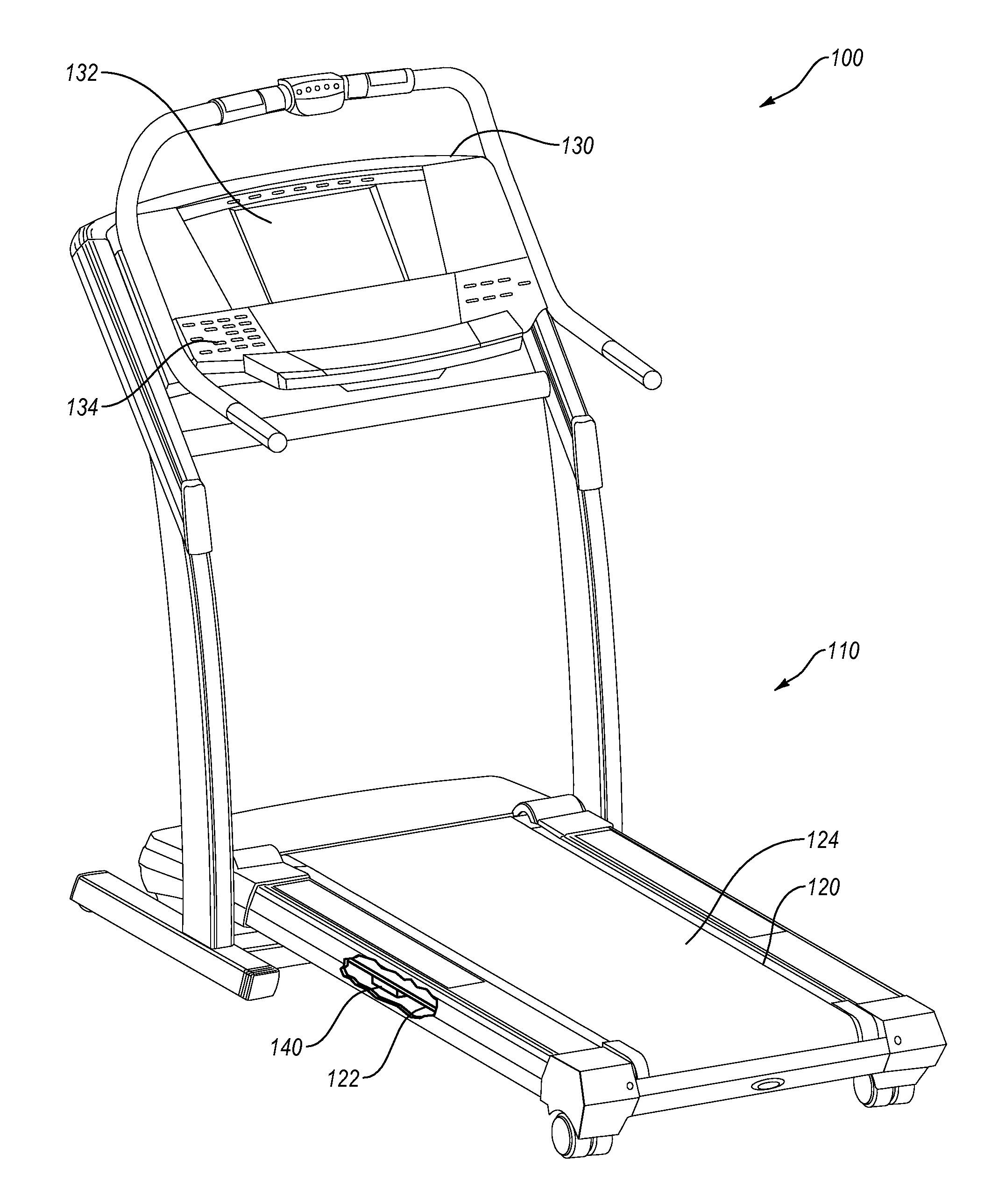 Treadmill with foot fall monitor and cadence display
