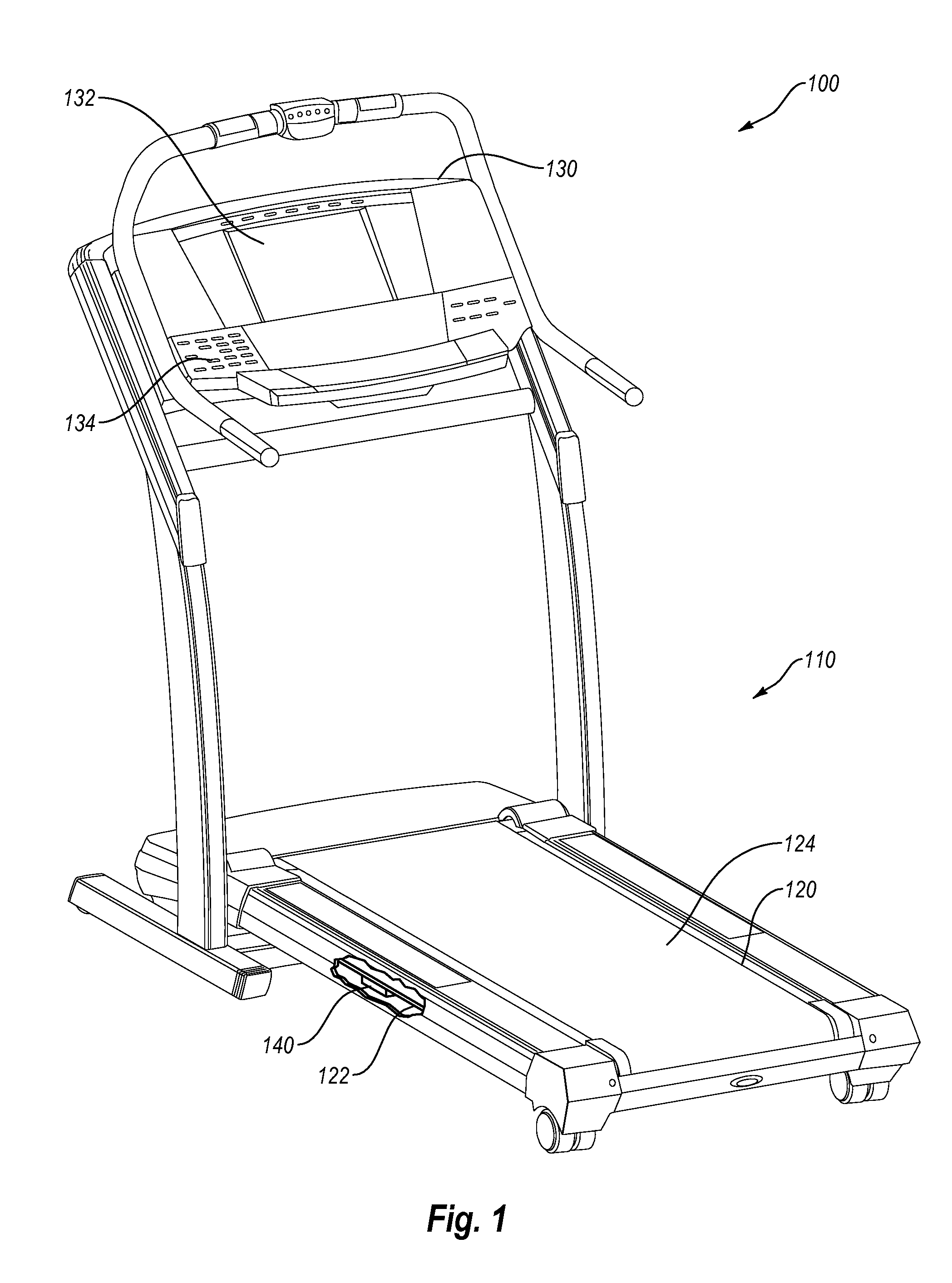 Treadmill with foot fall monitor and cadence display