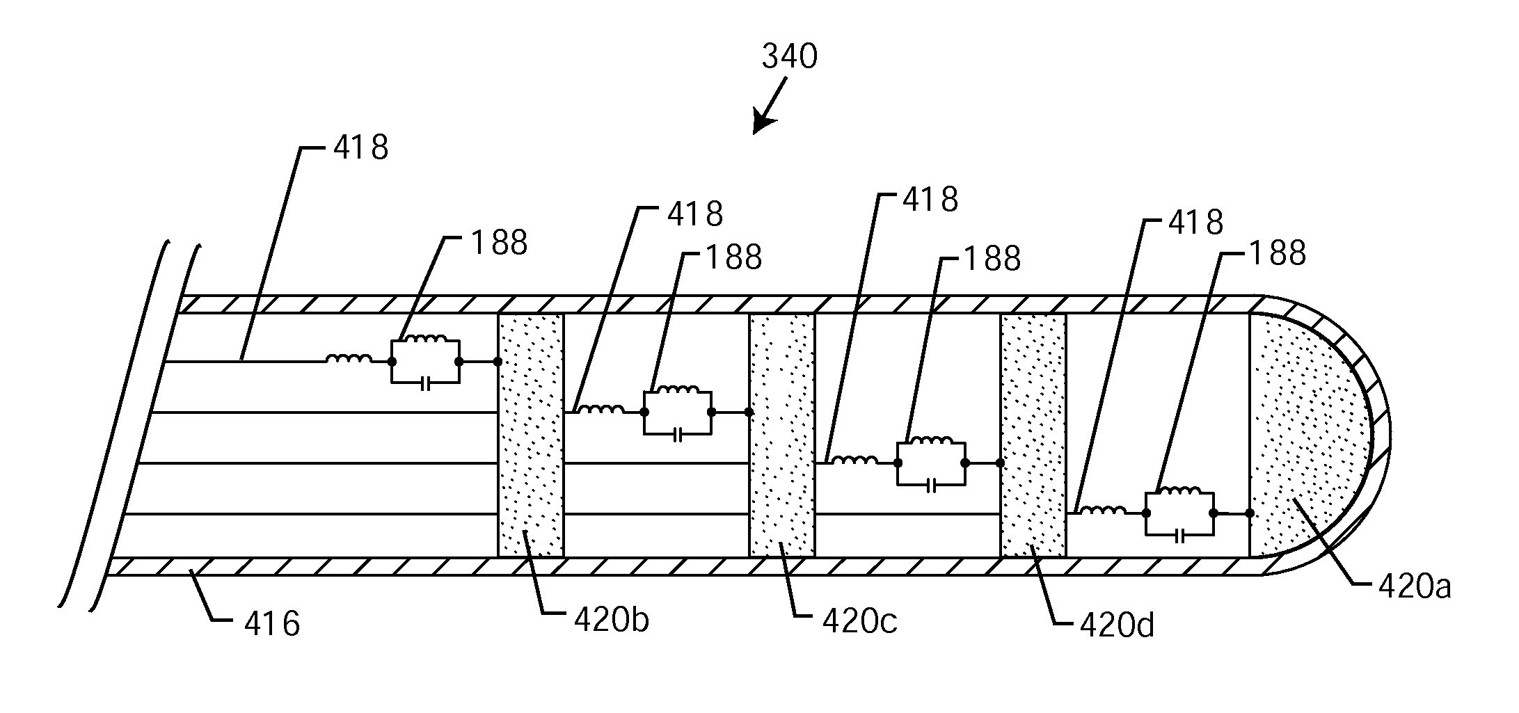 Composite RF current attenuator for a medical lead
