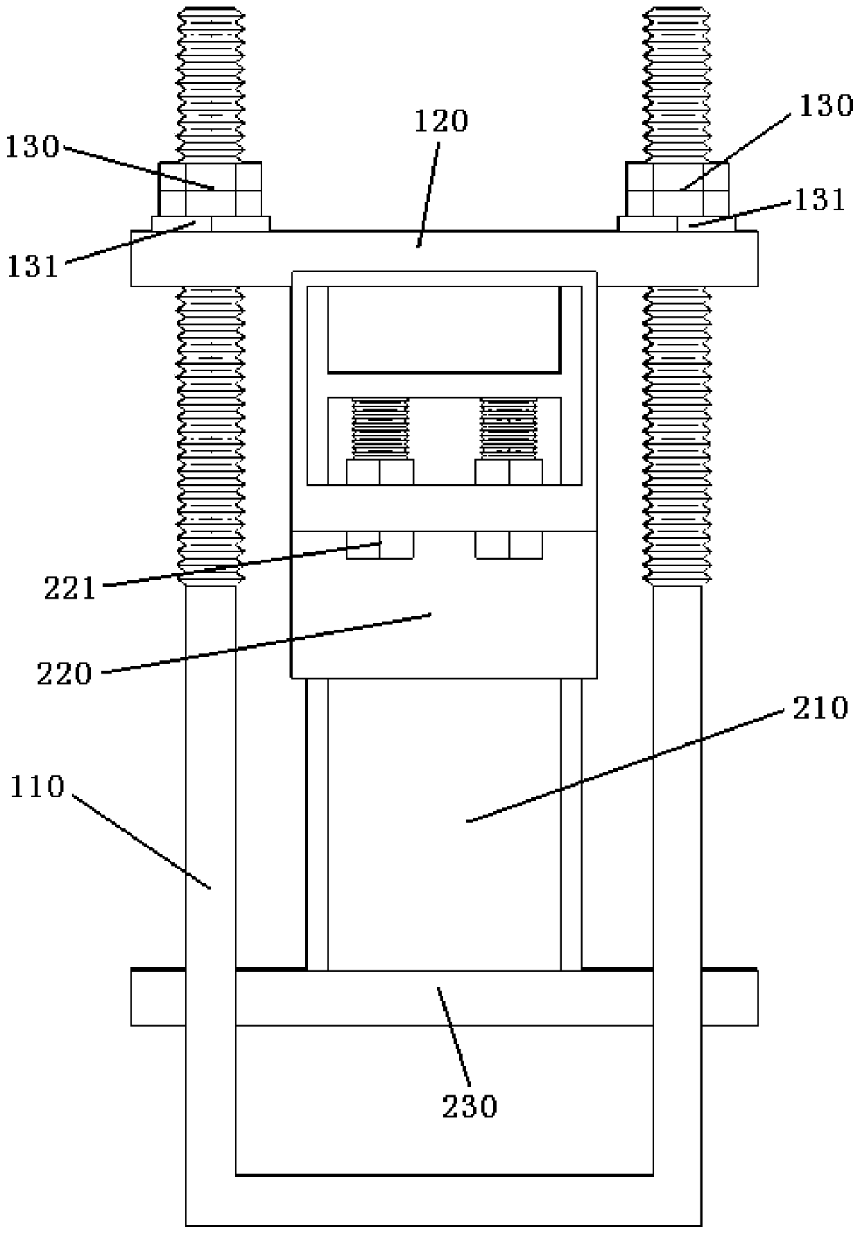 Cantilever profile steel fixing device and deviation treatment method for cantilever profile steel