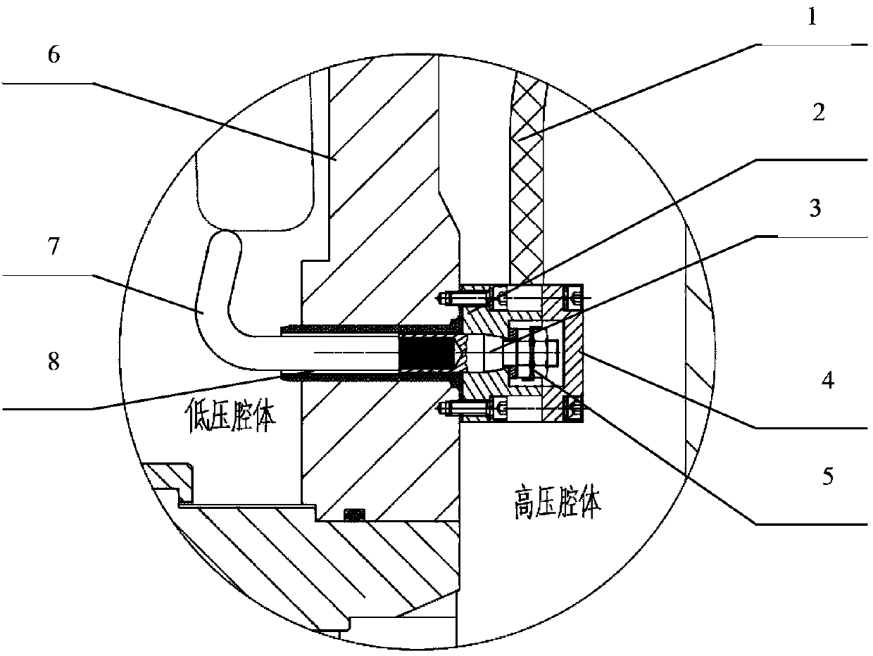 High-low pressure cavity cable connection seal box for low-temperature immersed centrifugal turbine generator power transmission