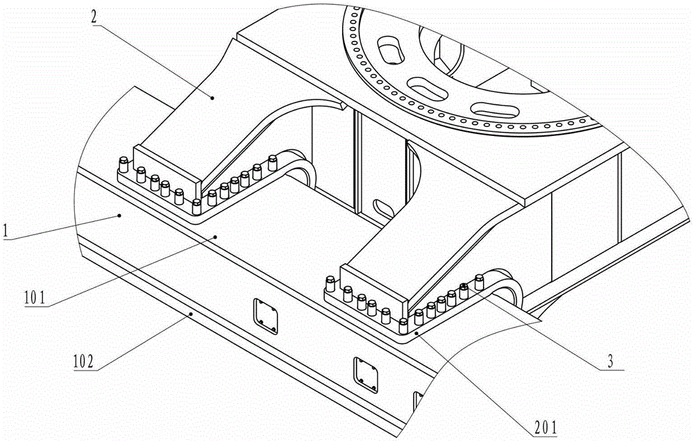 Connecting structure of engineering mechanical chassis