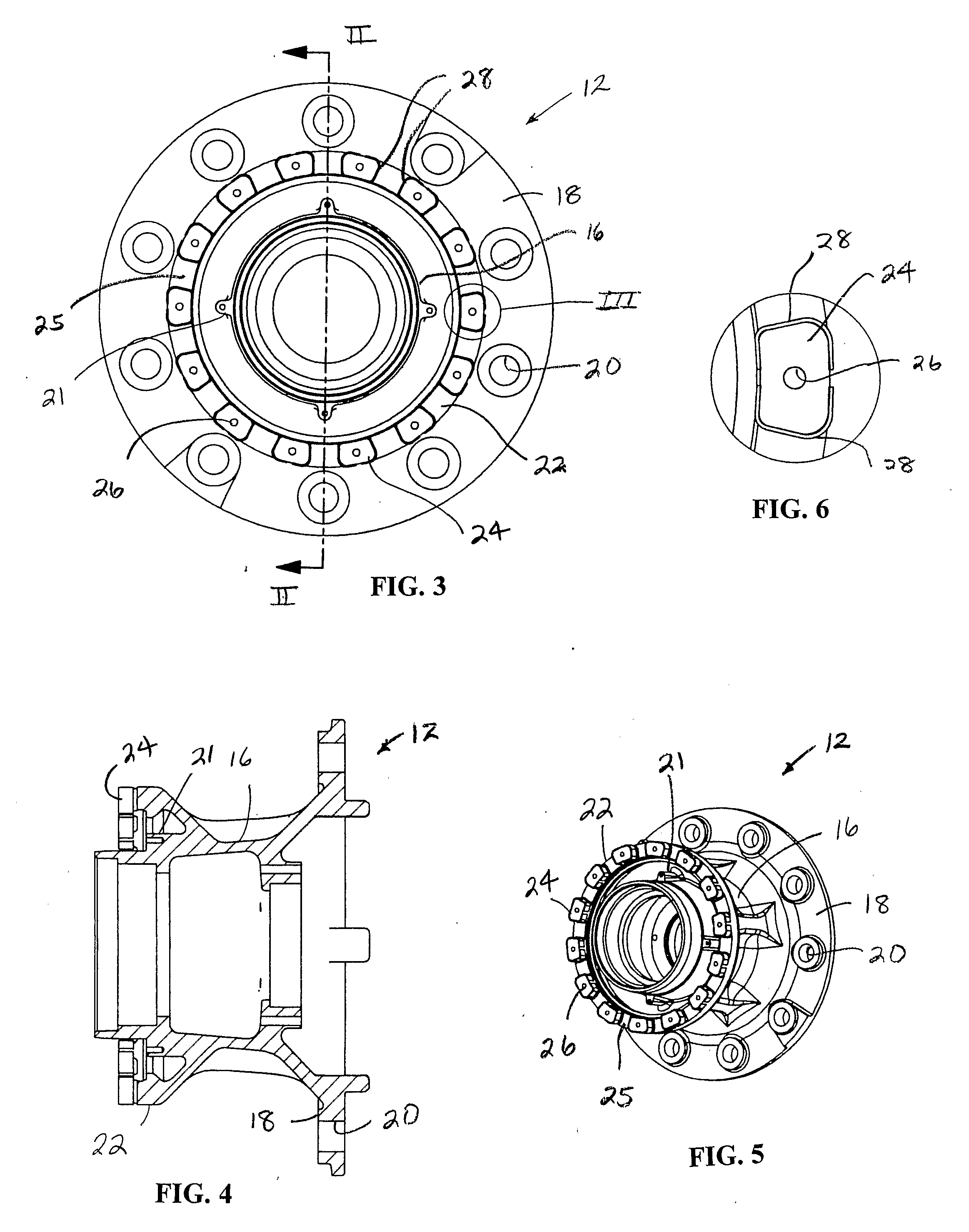 Brake rotor and abs tone ring attachment assembly that promotes in plane uniform torque transfer distribution