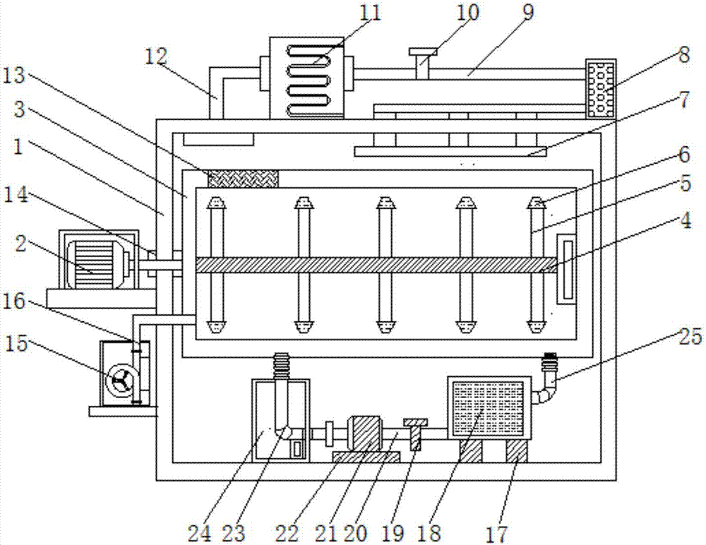 Cooling device in automobile fastener machining process