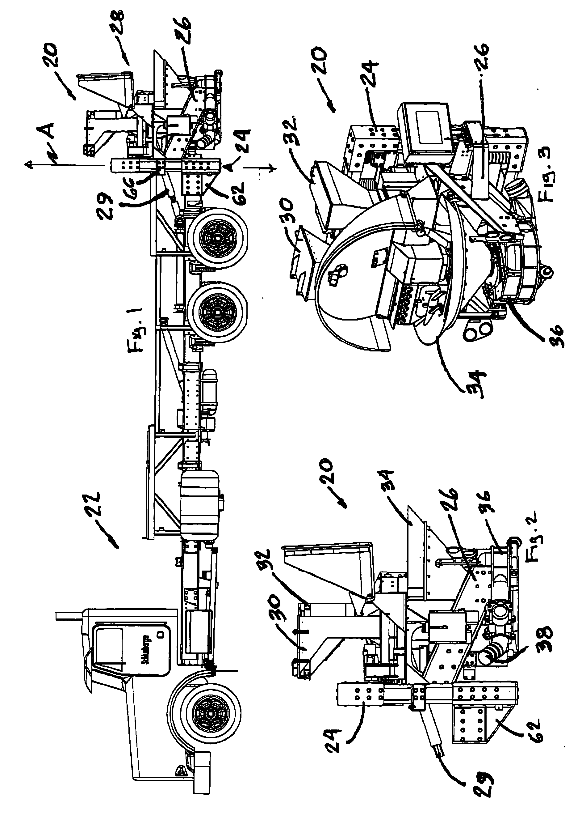 Apparatus for mounting a frac blender on a transport vehicle