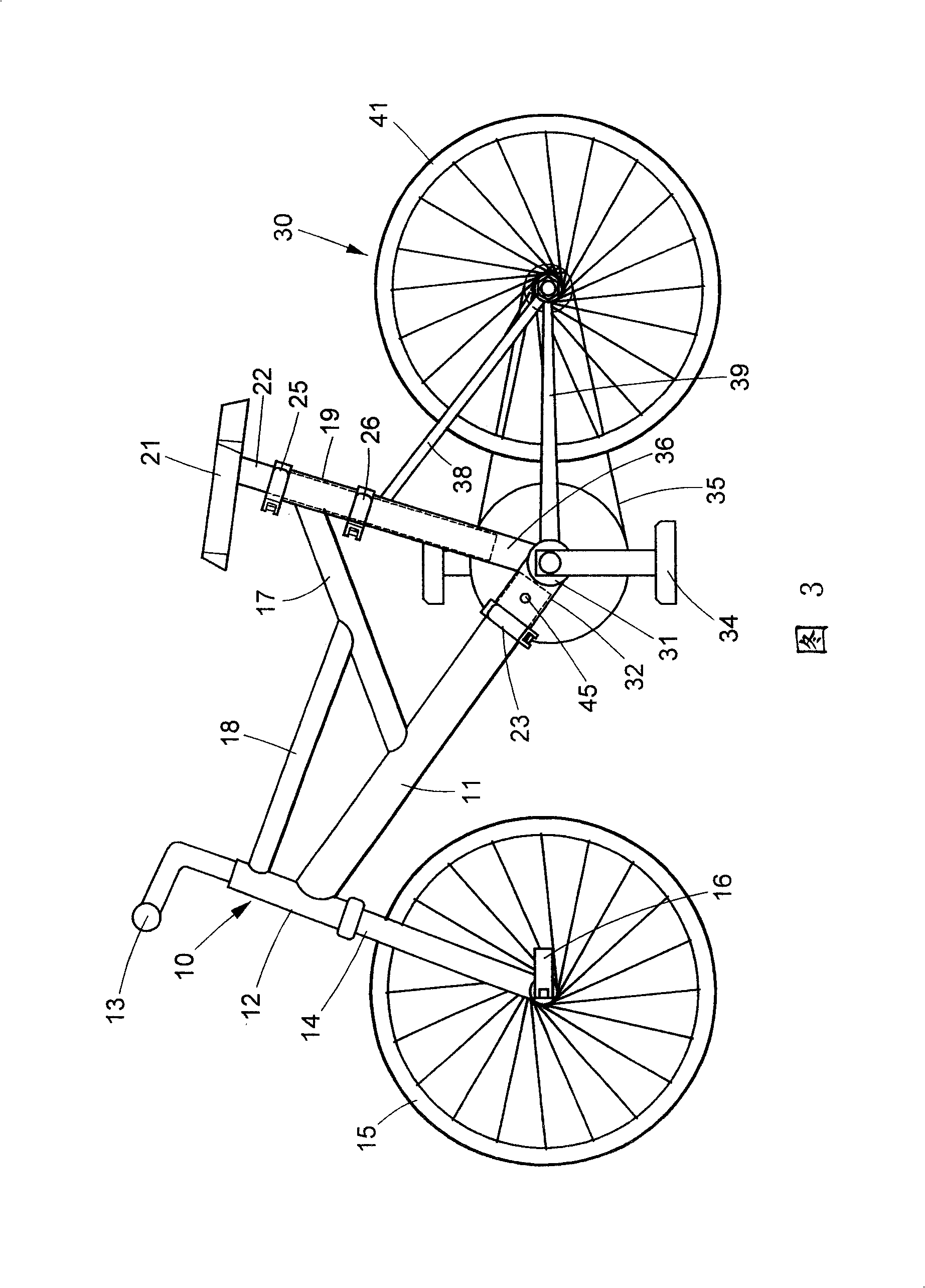 Bicycle combined according to different directions of stress