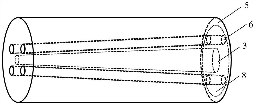 Multi-core optical fiber with gradually-changed core spacing and preparation method of multi-core optical fiber