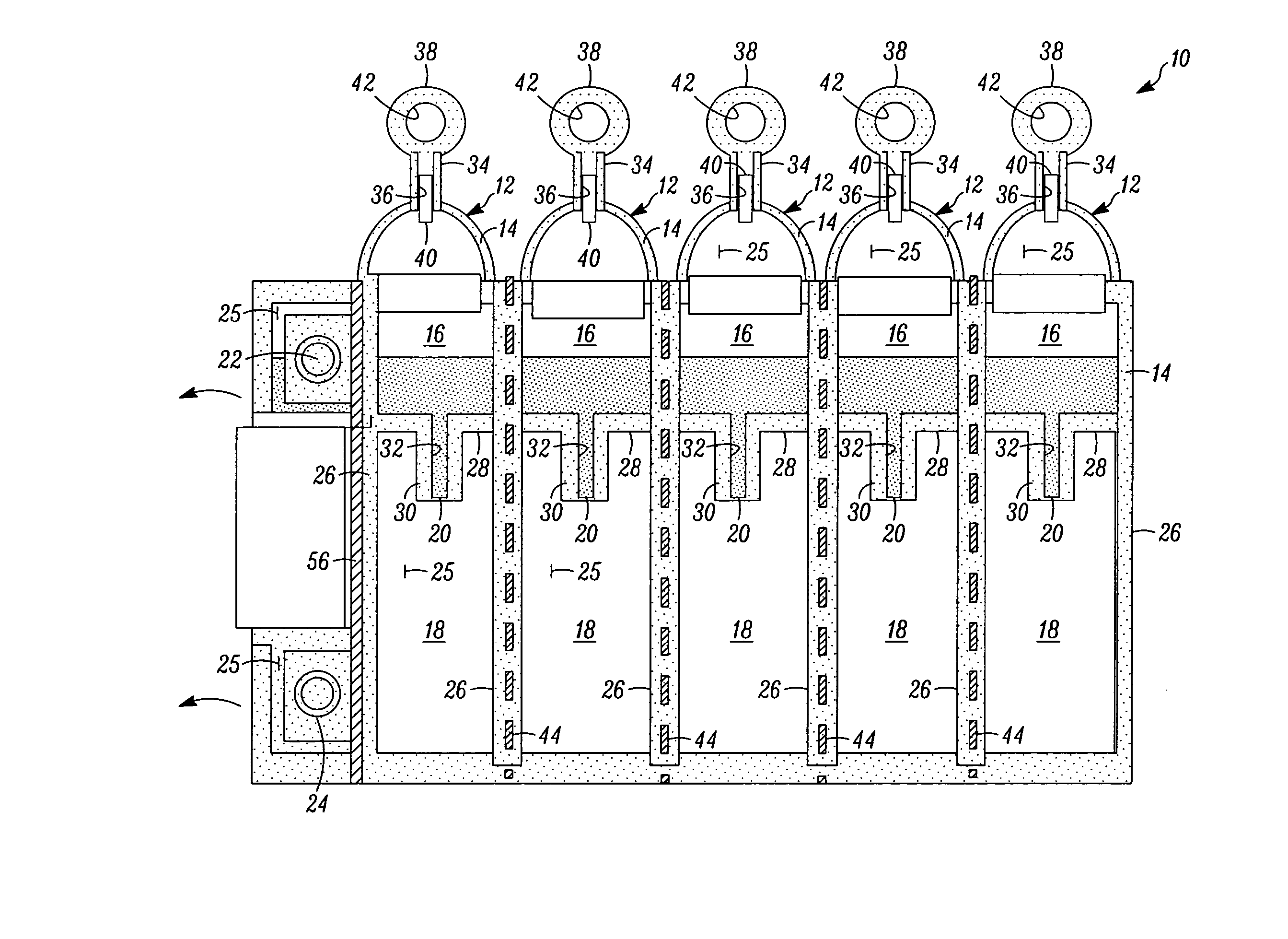 Delivery device with separate chambers connectable in fluid communication when ready for use, and related method