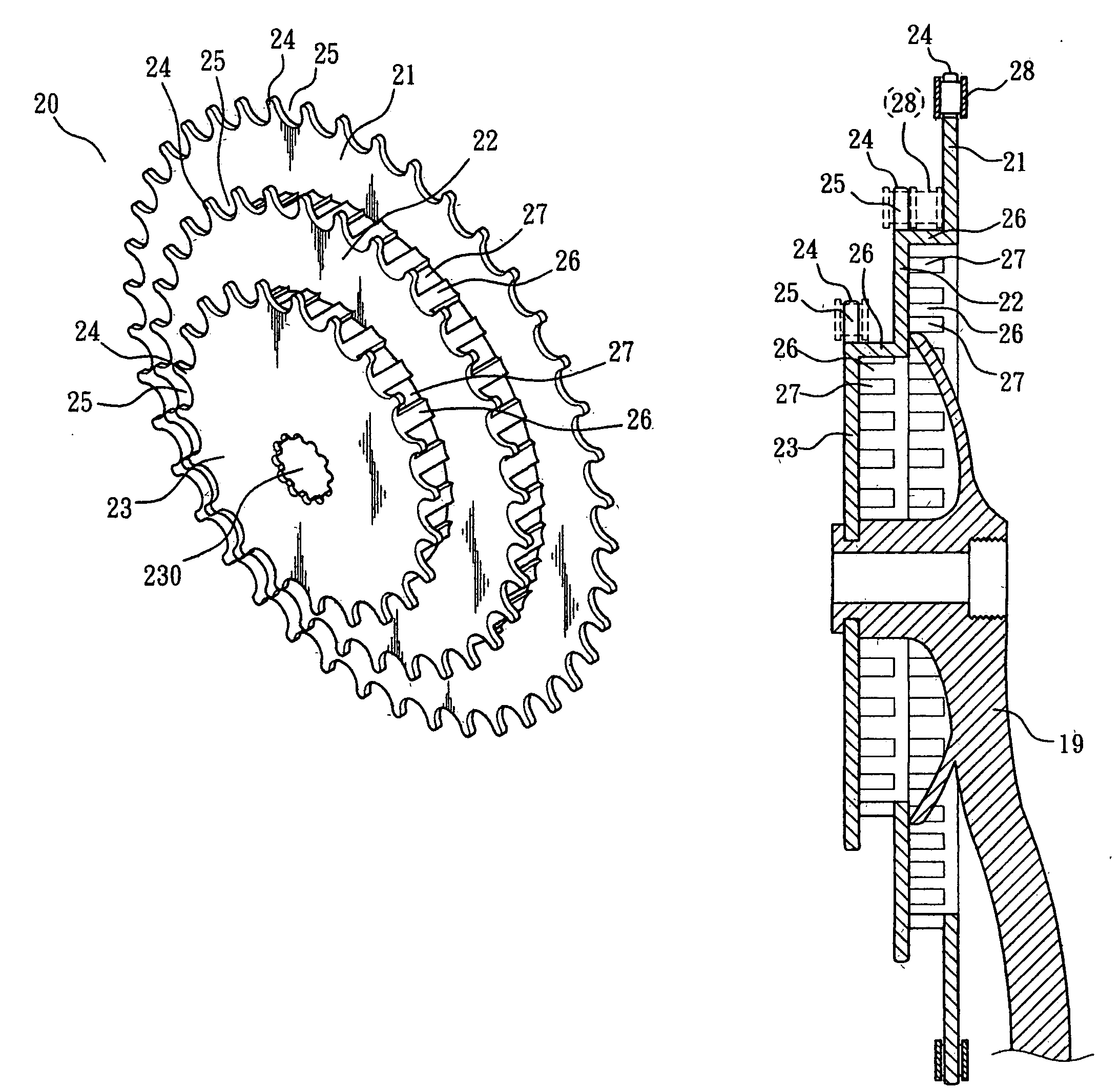 Integrally formed gear set with a plurality of gears