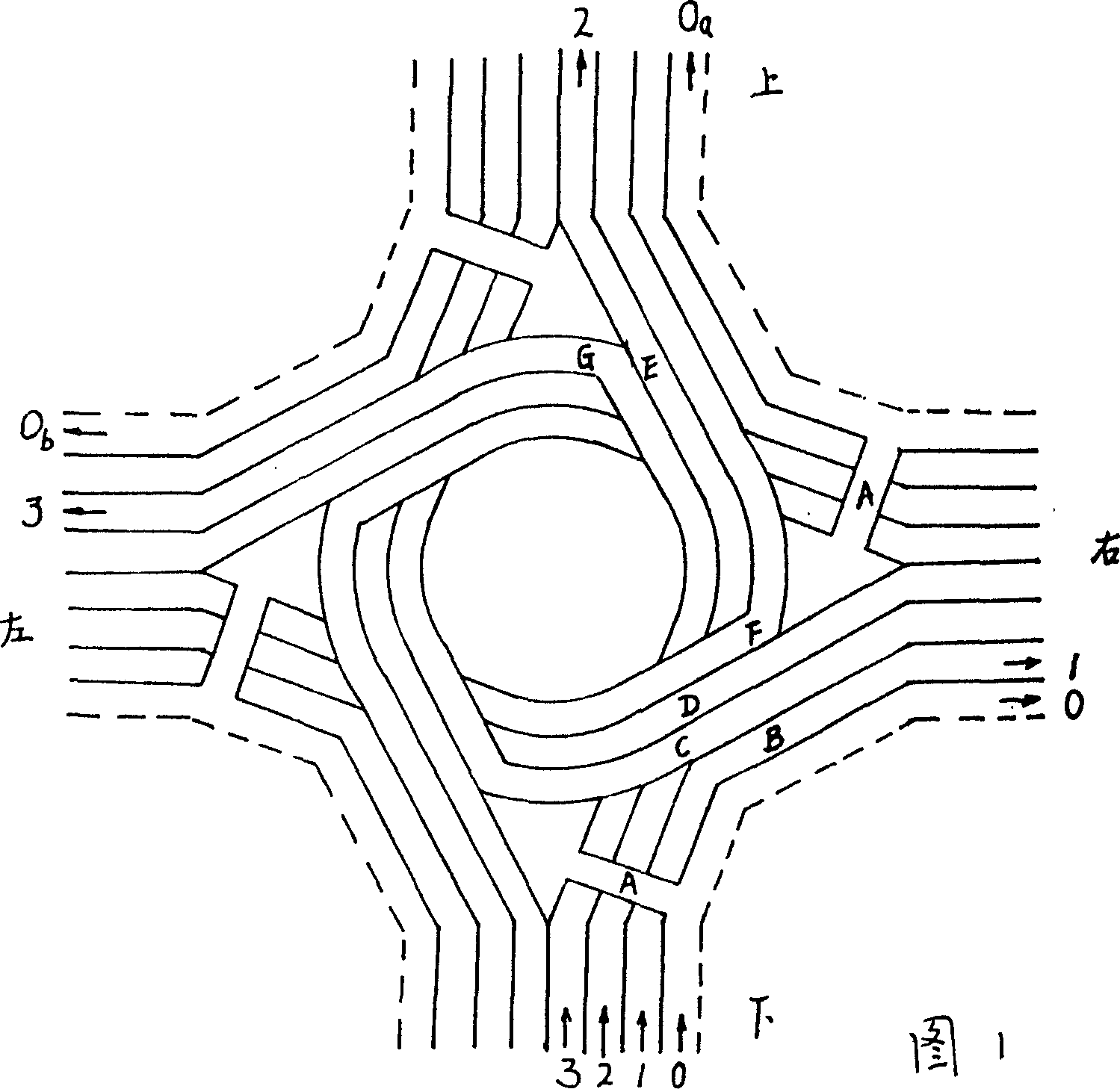 Semi-submersible full-interpass man-vehicle separate flyover