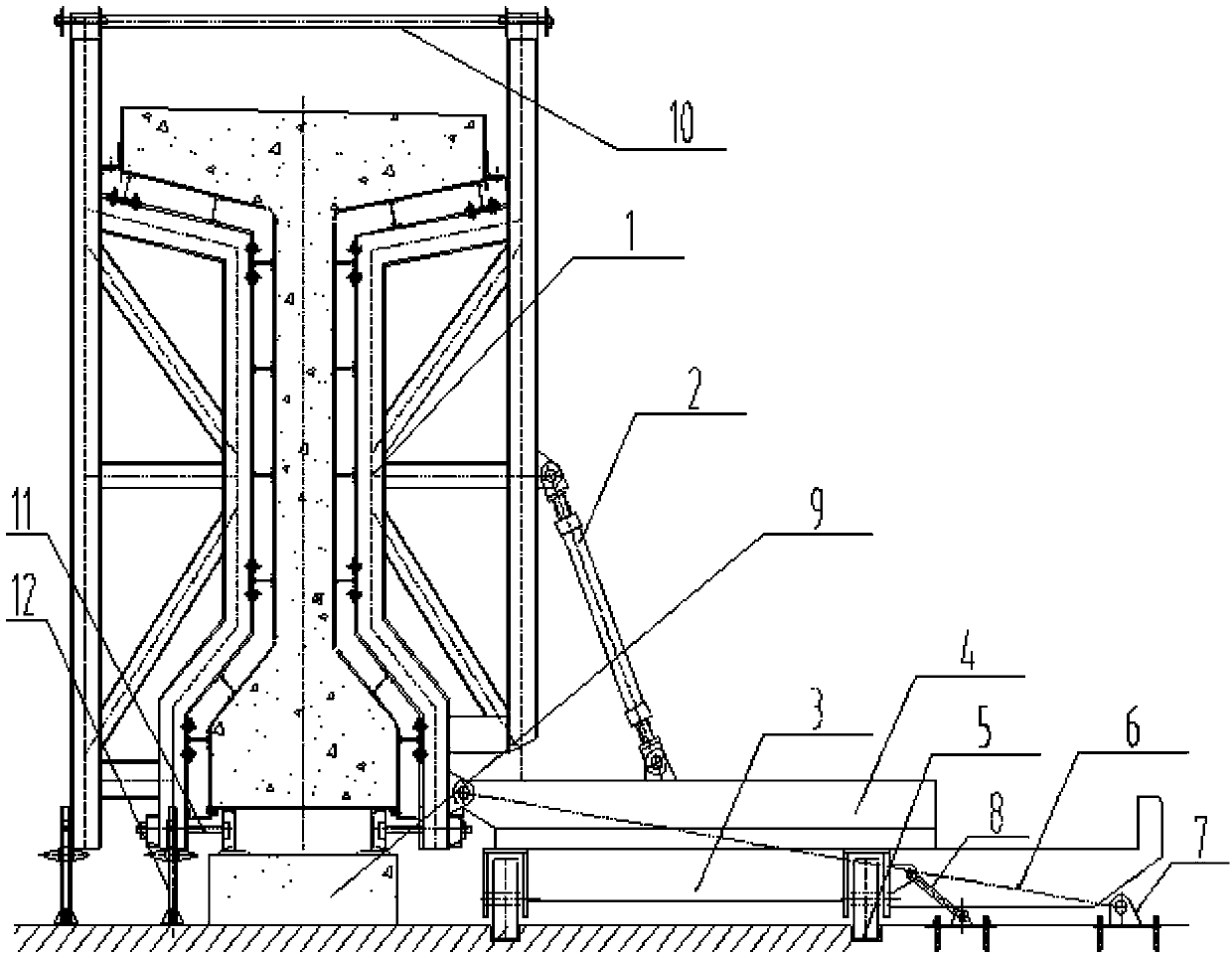 Overall dismantling and longitudinal slipping construction method of T beam formwork
