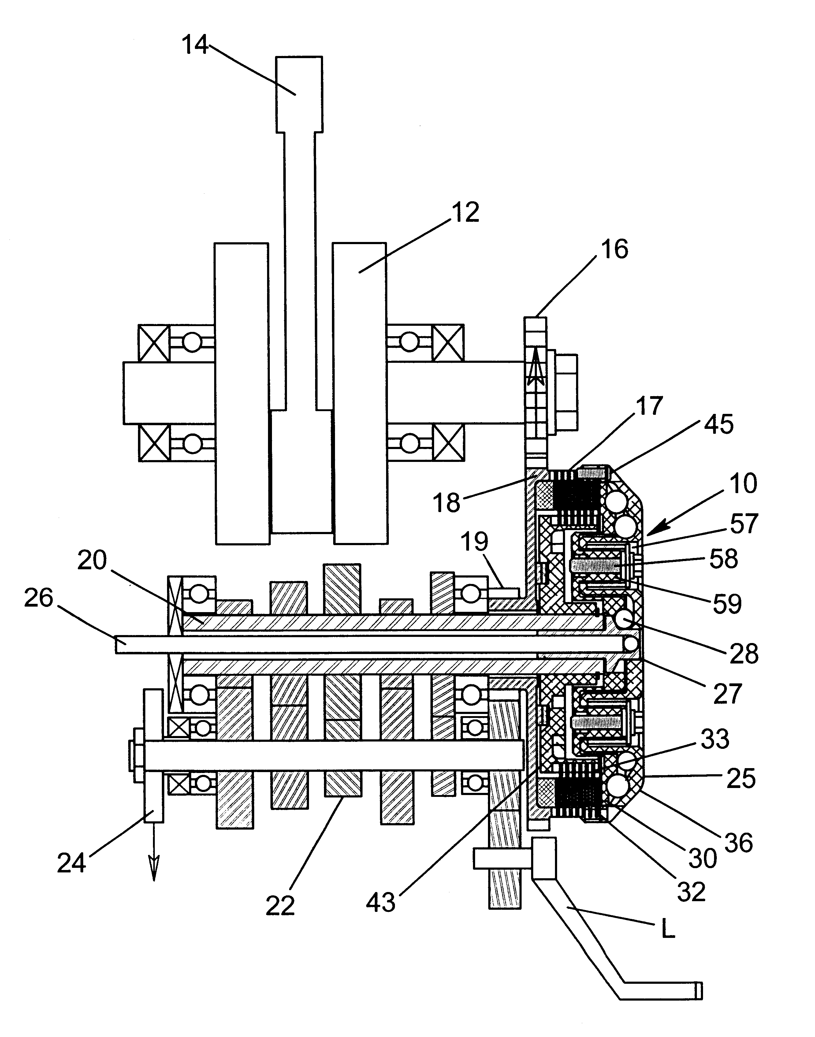 Multi-row cam-actuated centrifugal clutch