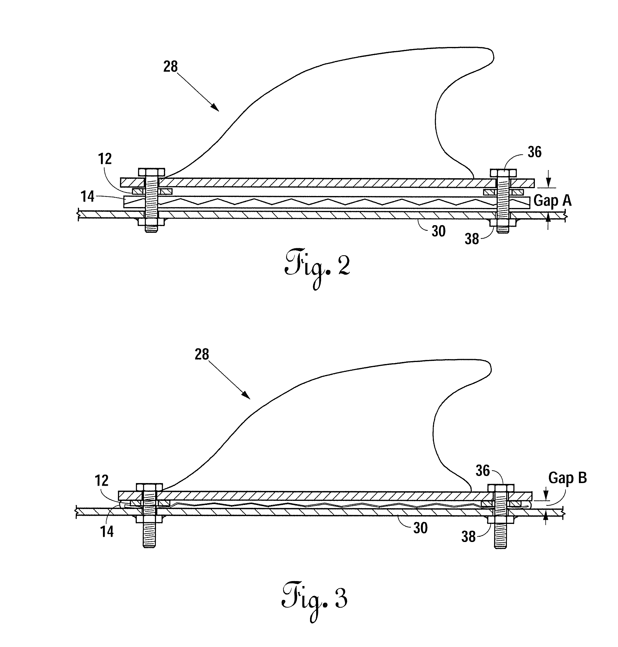 Spacer and gasket assembly for use on an aircraft