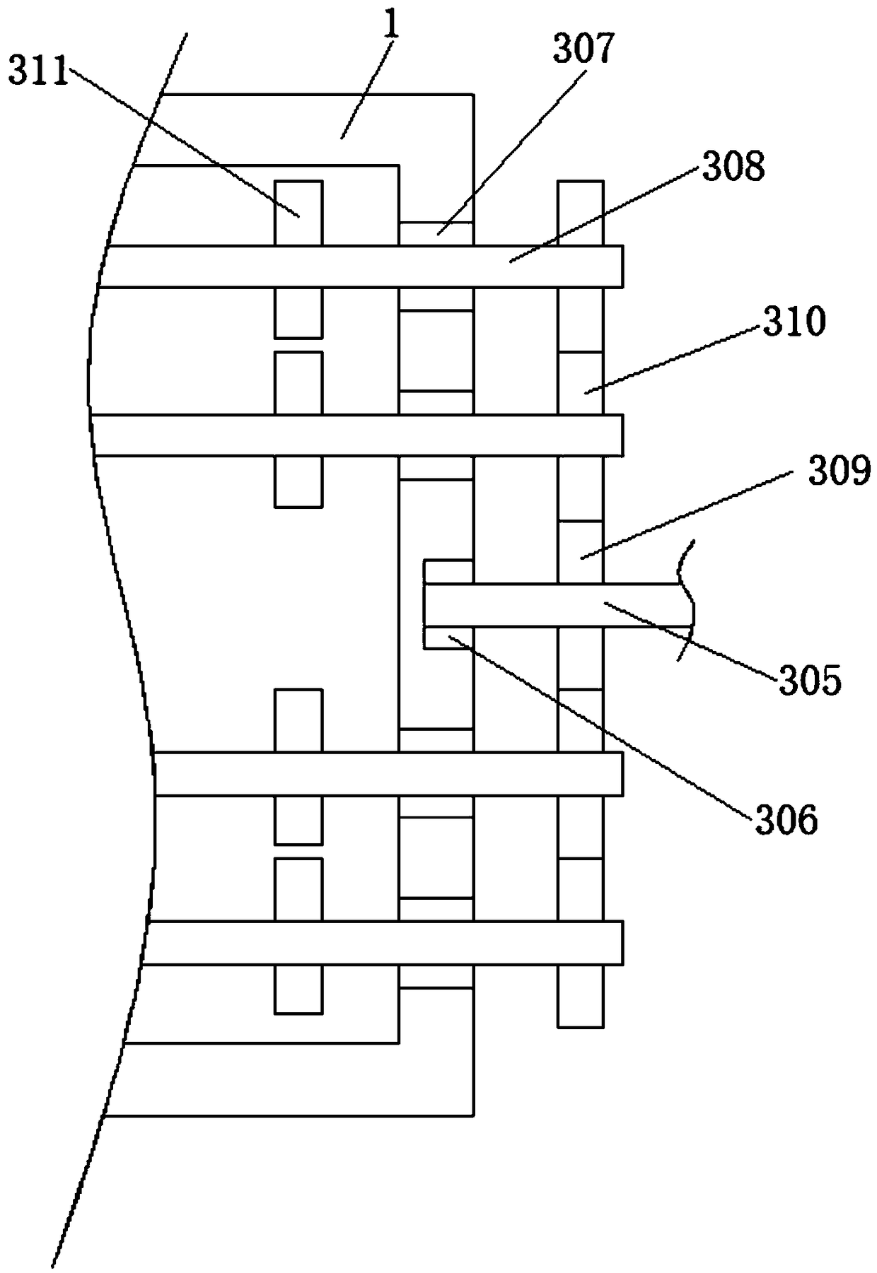 Double-axis linked fluctuating overturning cobblestone scrubbing equipment