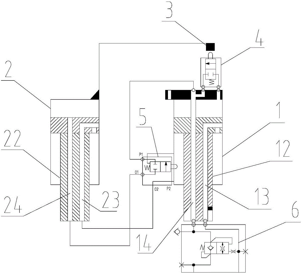 Multi-oil-cylinder sequential telescopic system and crane