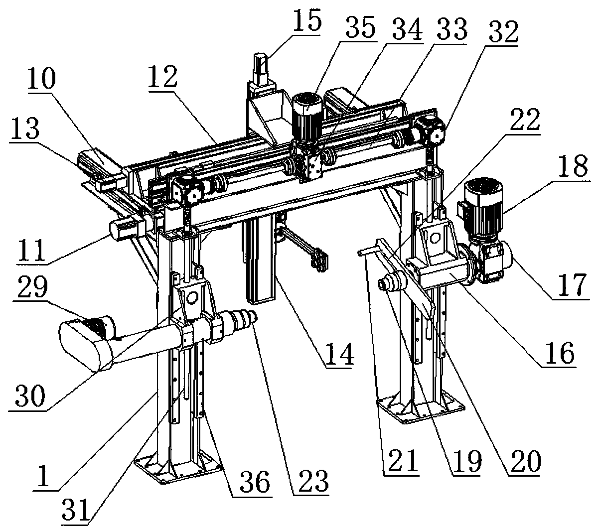 Truss type automatic wire take-up machine