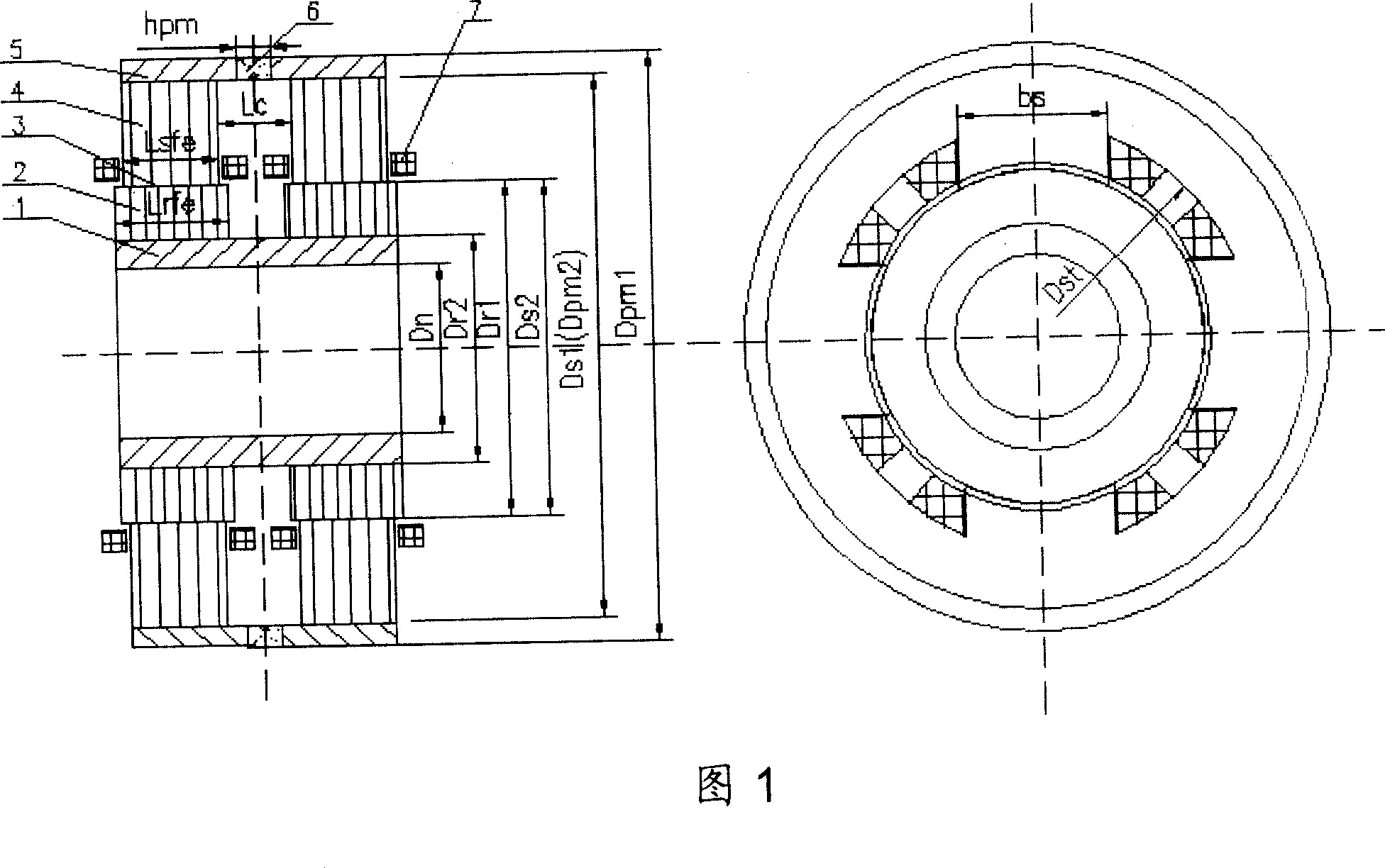 Design method for permanent magnet bias inner rotor radial magnetic bearing