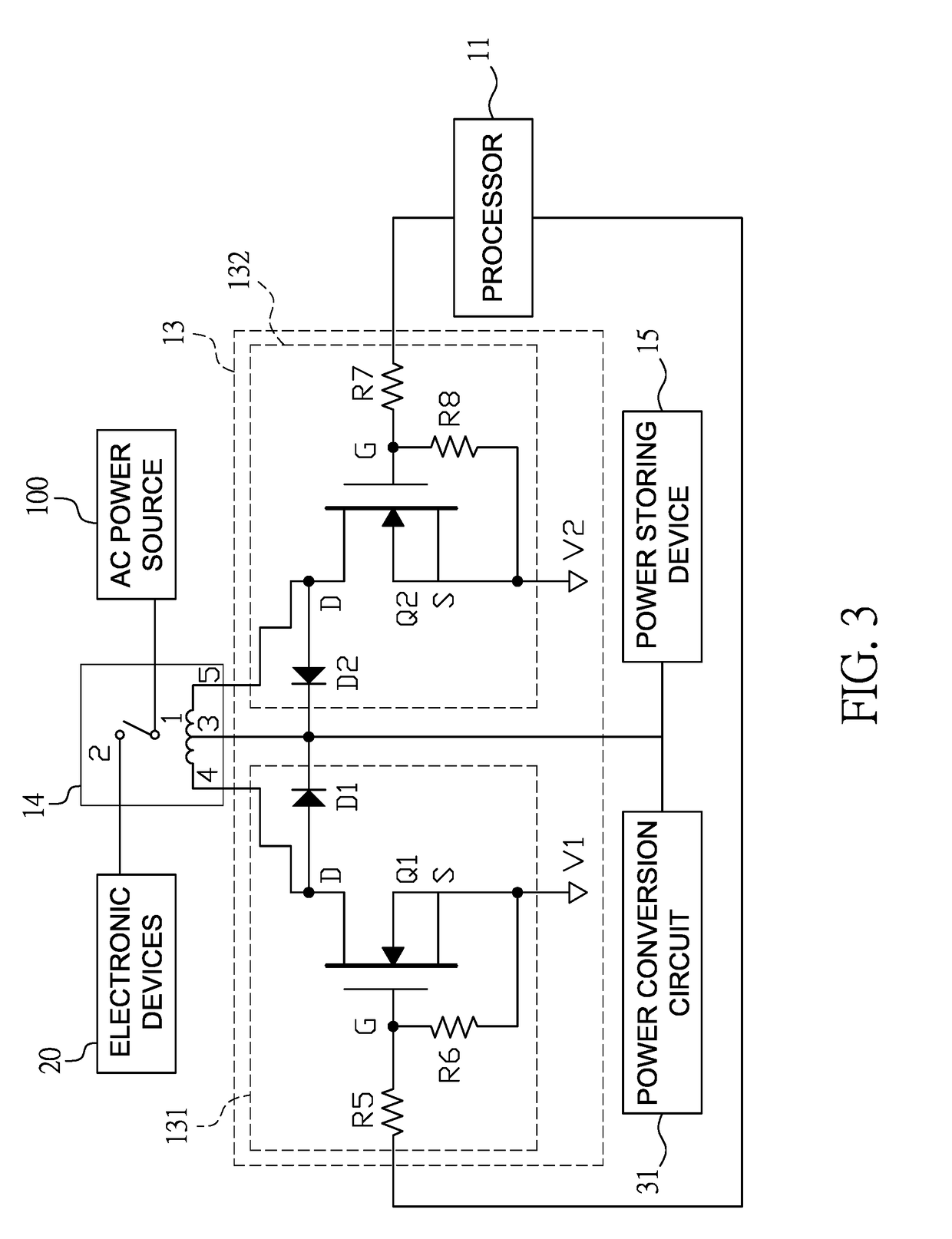 Power output control module for a power distributor