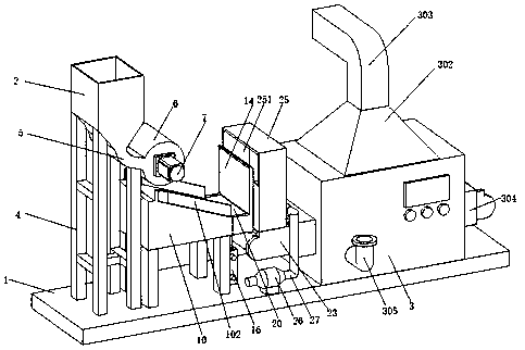 Automatic feeding and water-removing device for chrysanthemum tea processing