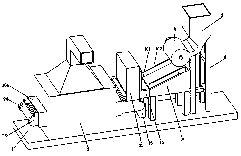 Automatic feeding and water-removing device for chrysanthemum tea processing