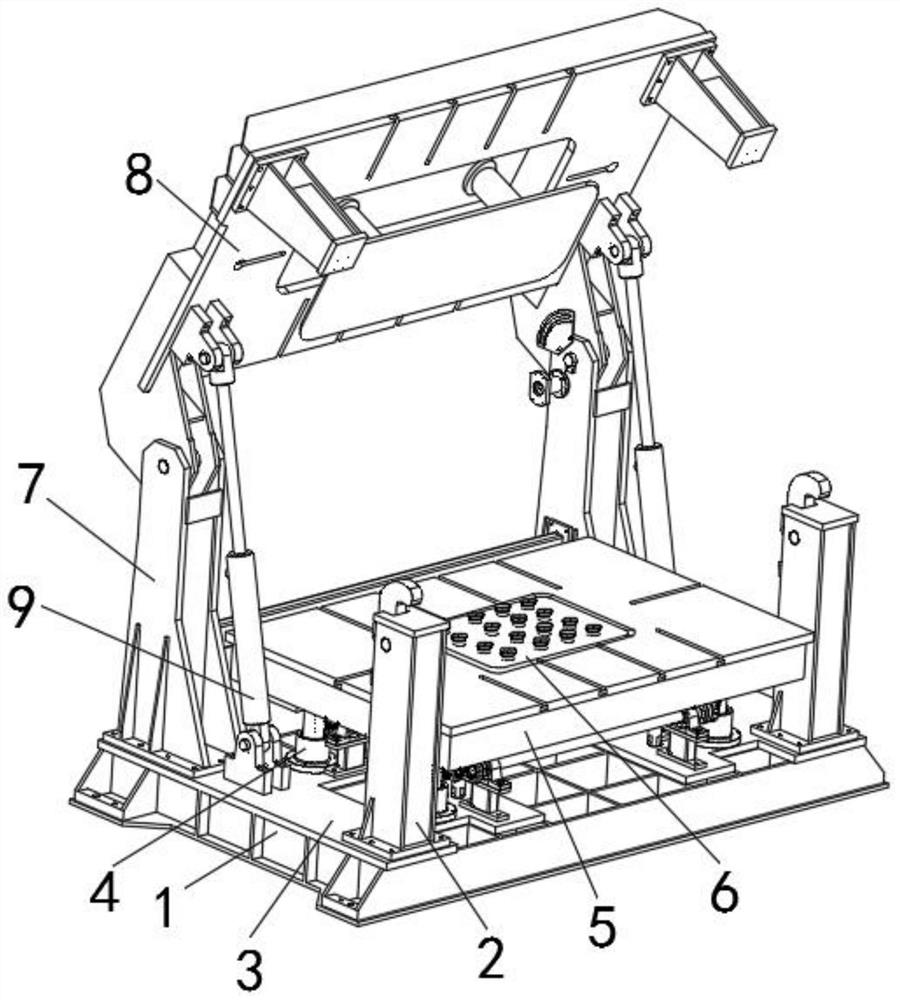 A door panel pressing device for vehicle-mounted toilet processing and its use method