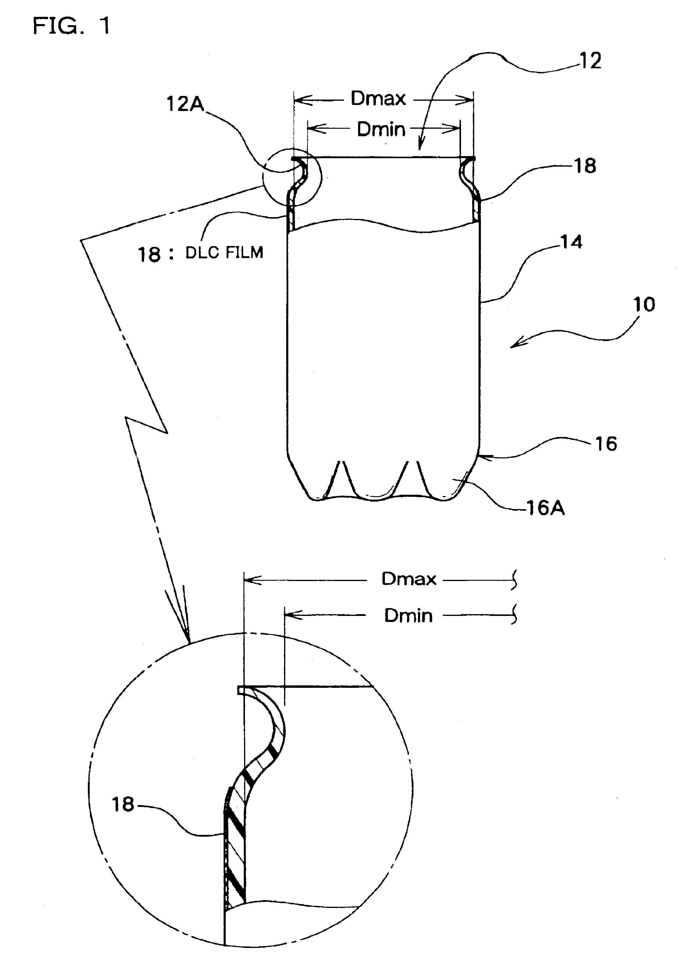 Gas-barrier synthetic resin vessel, device for producing the same, and article-received gas-barrier synthetic resin vessel