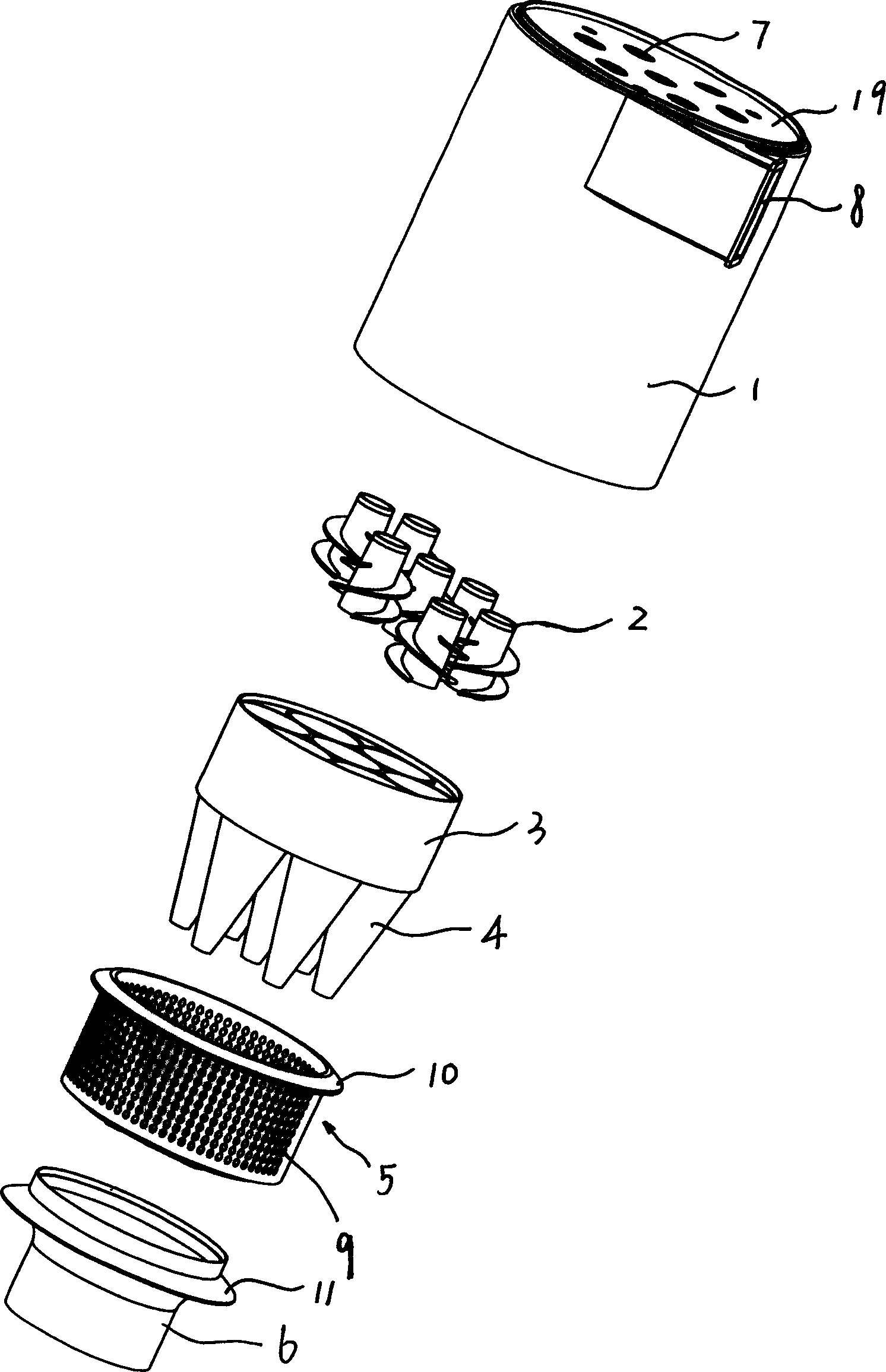 Whirlwind barrel for dust collector