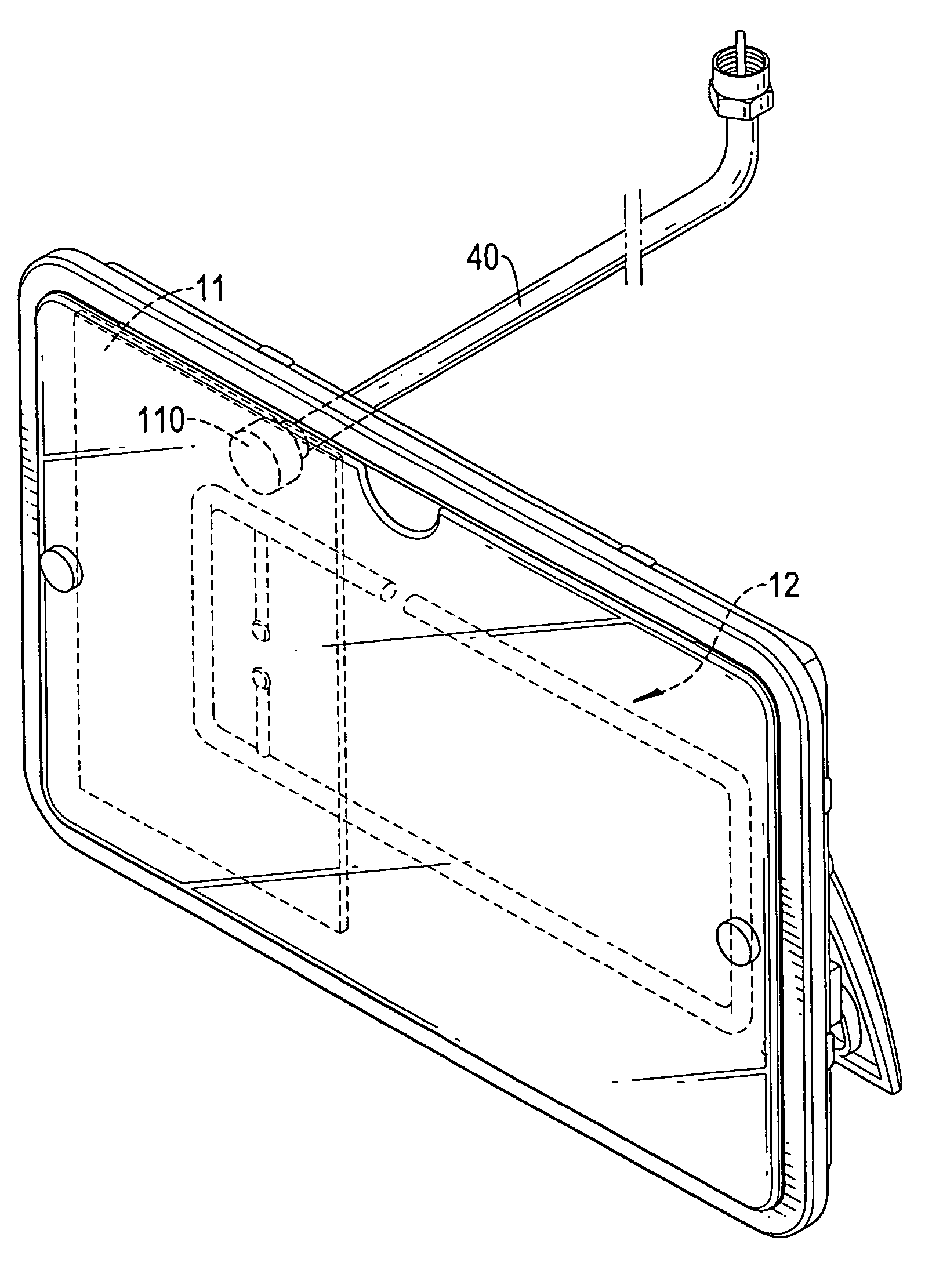 Flat indoor UHF antenna device for a digital television
